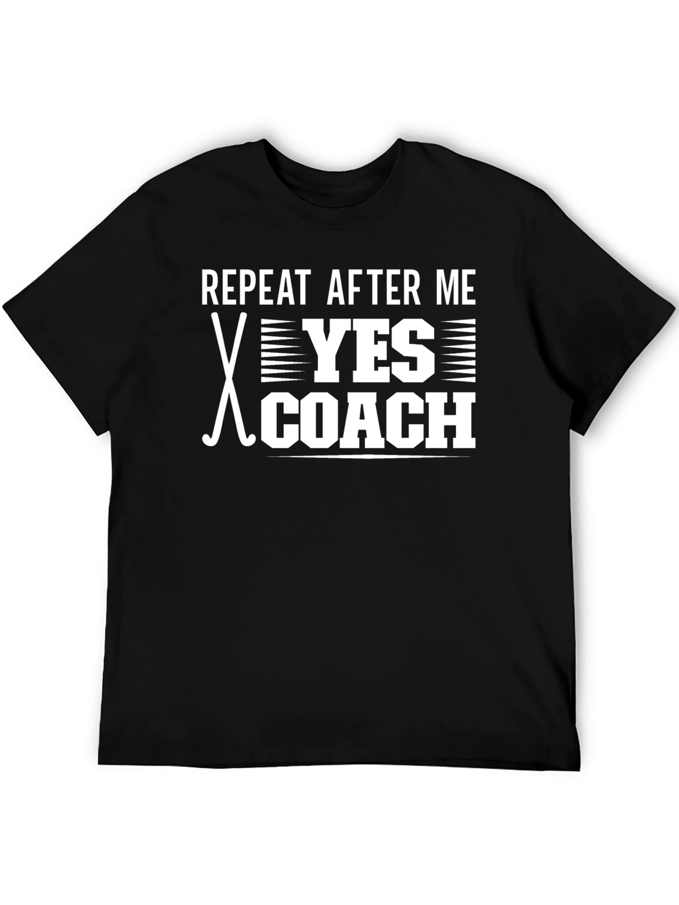 Camiseta Negra Repeat After Me Yes Coach