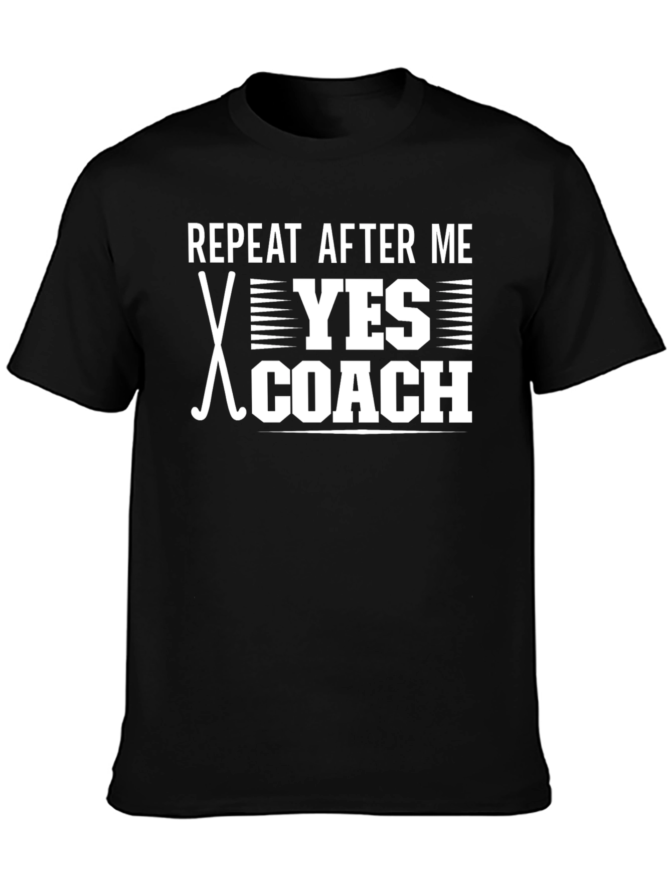 Camiseta Negra Repeat After Me Yes Coach