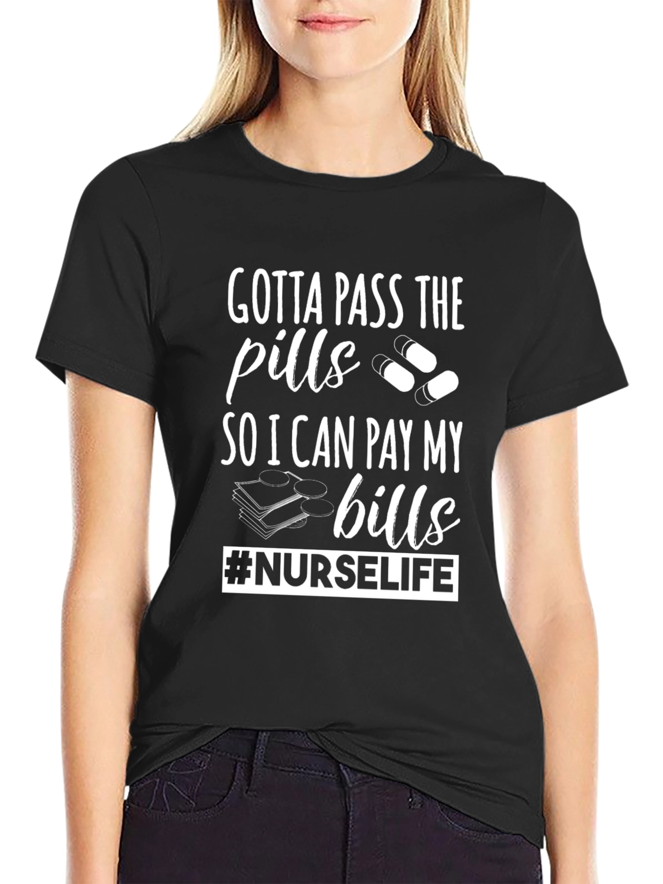 Camiseta Negra #NURSELIFE