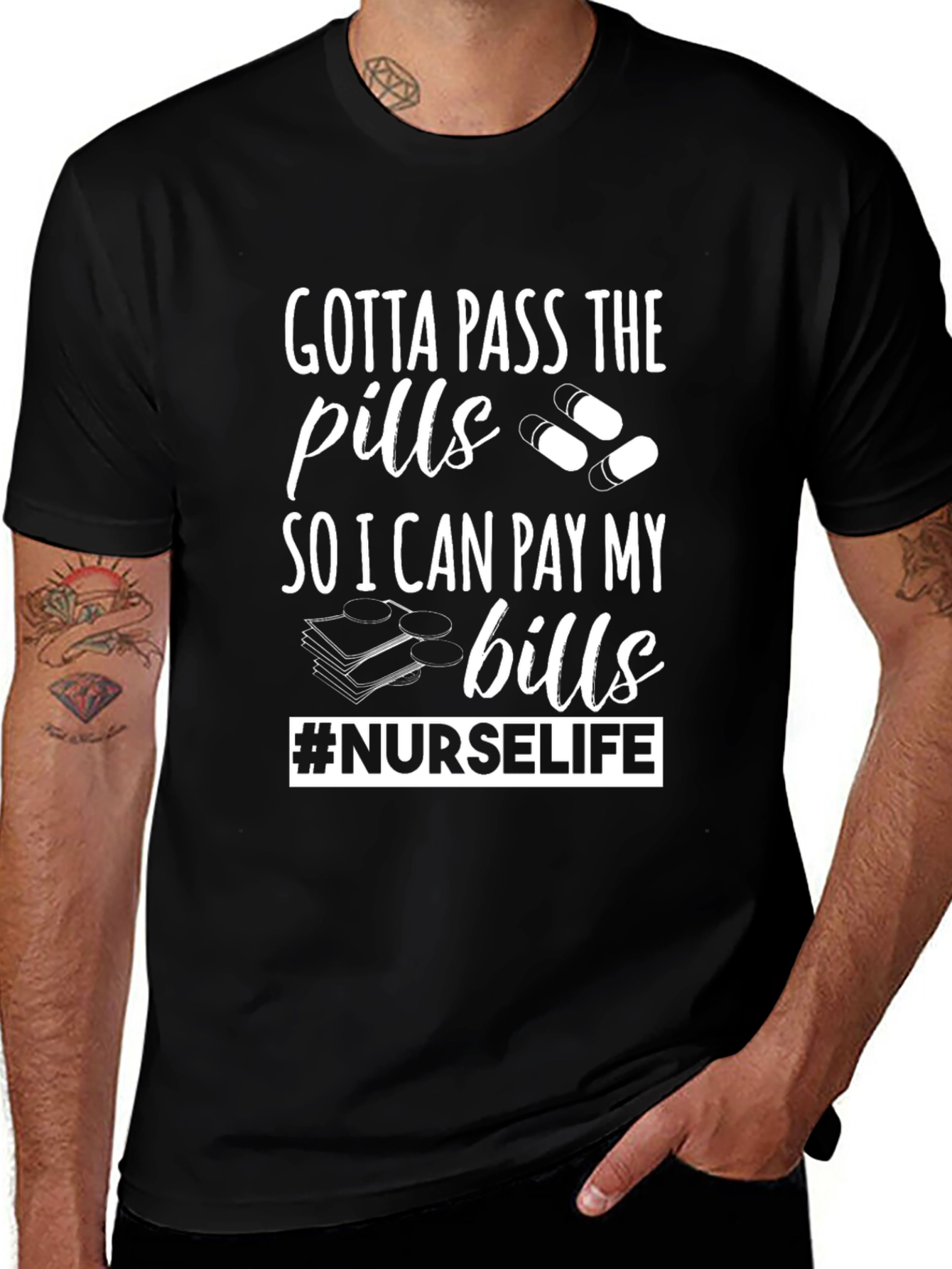 Camiseta Negra #NURSELIFE