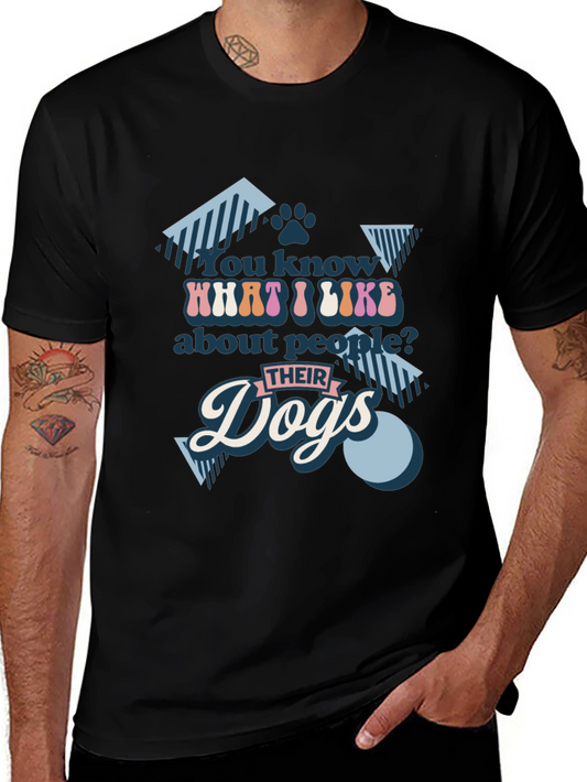 Camiseta Negra con Diseño de Amantes de los Perros