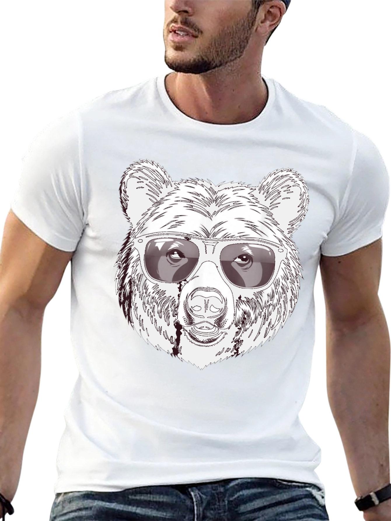Camiseta Negra Oso Cool