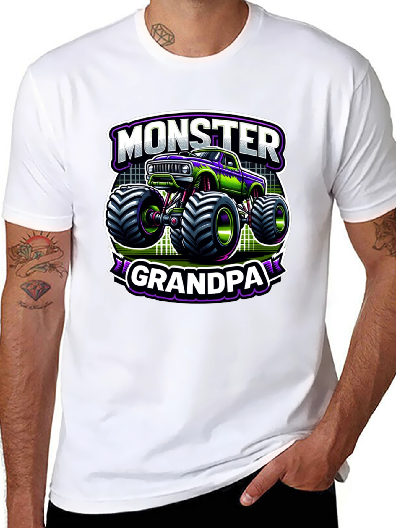 Camiseta Negra Monster Grandpa