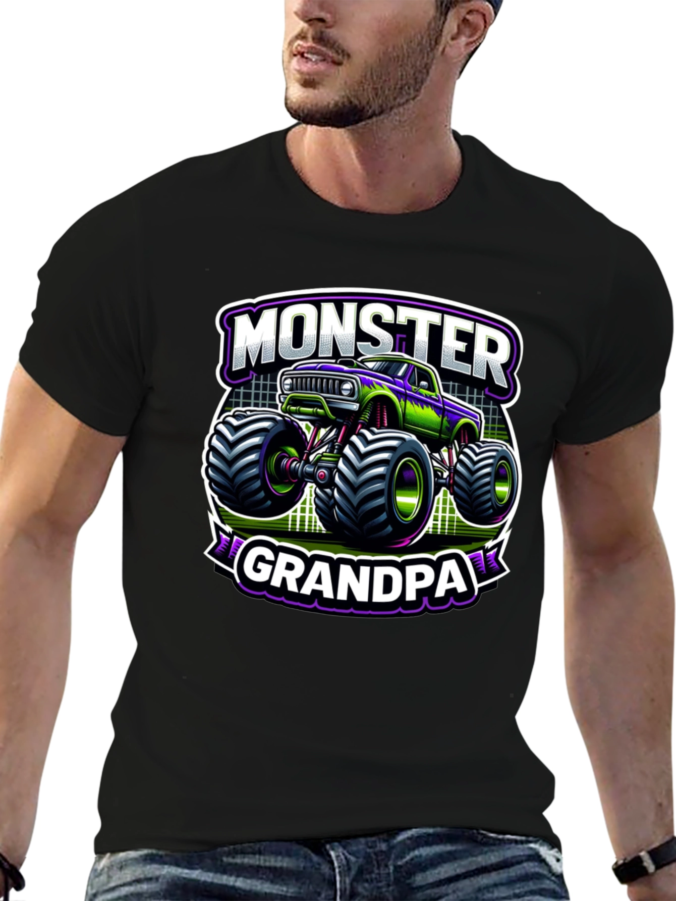 Camiseta Negra Monster Grandpa