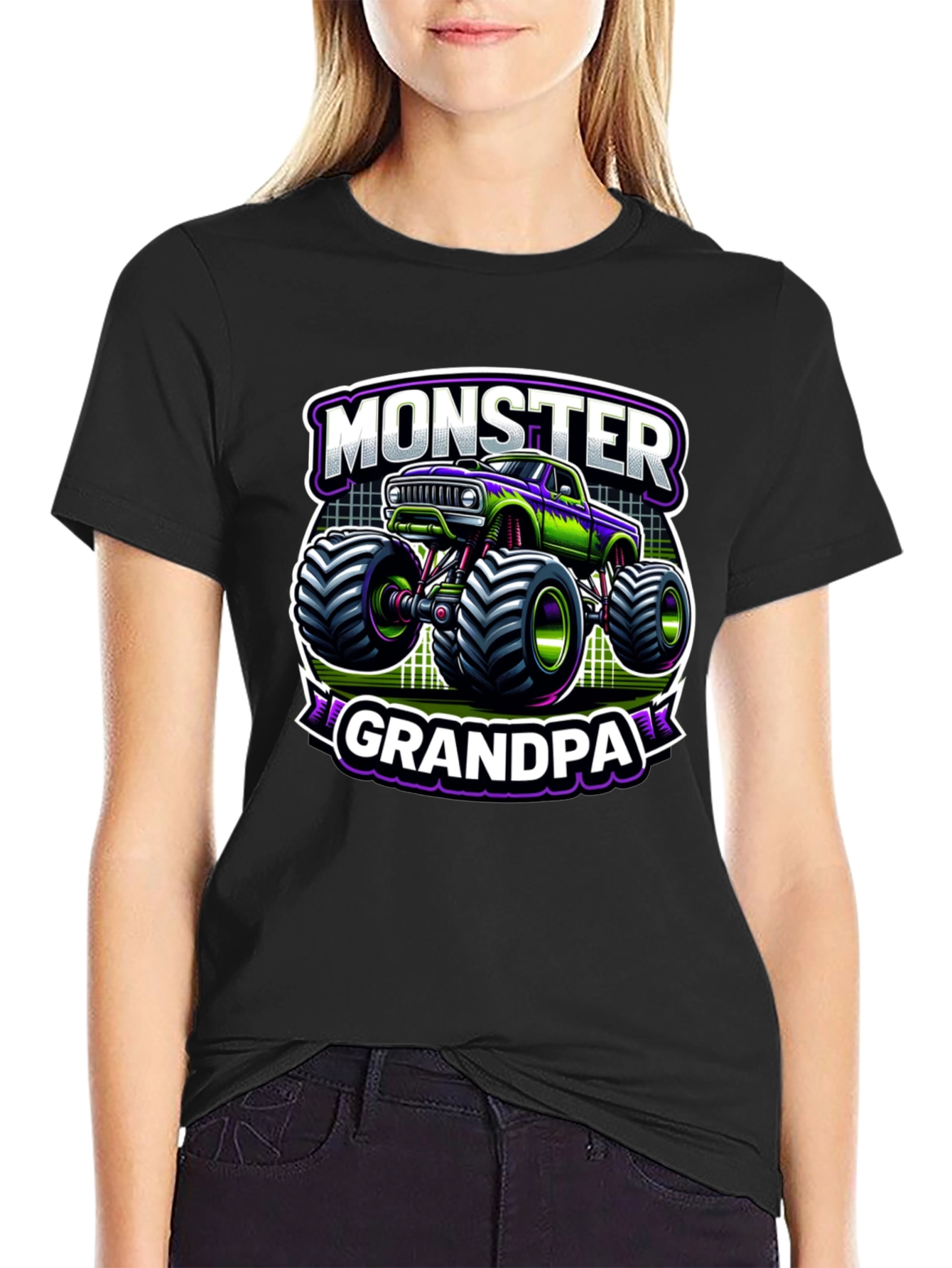 Camiseta Negra Monster Grandpa
