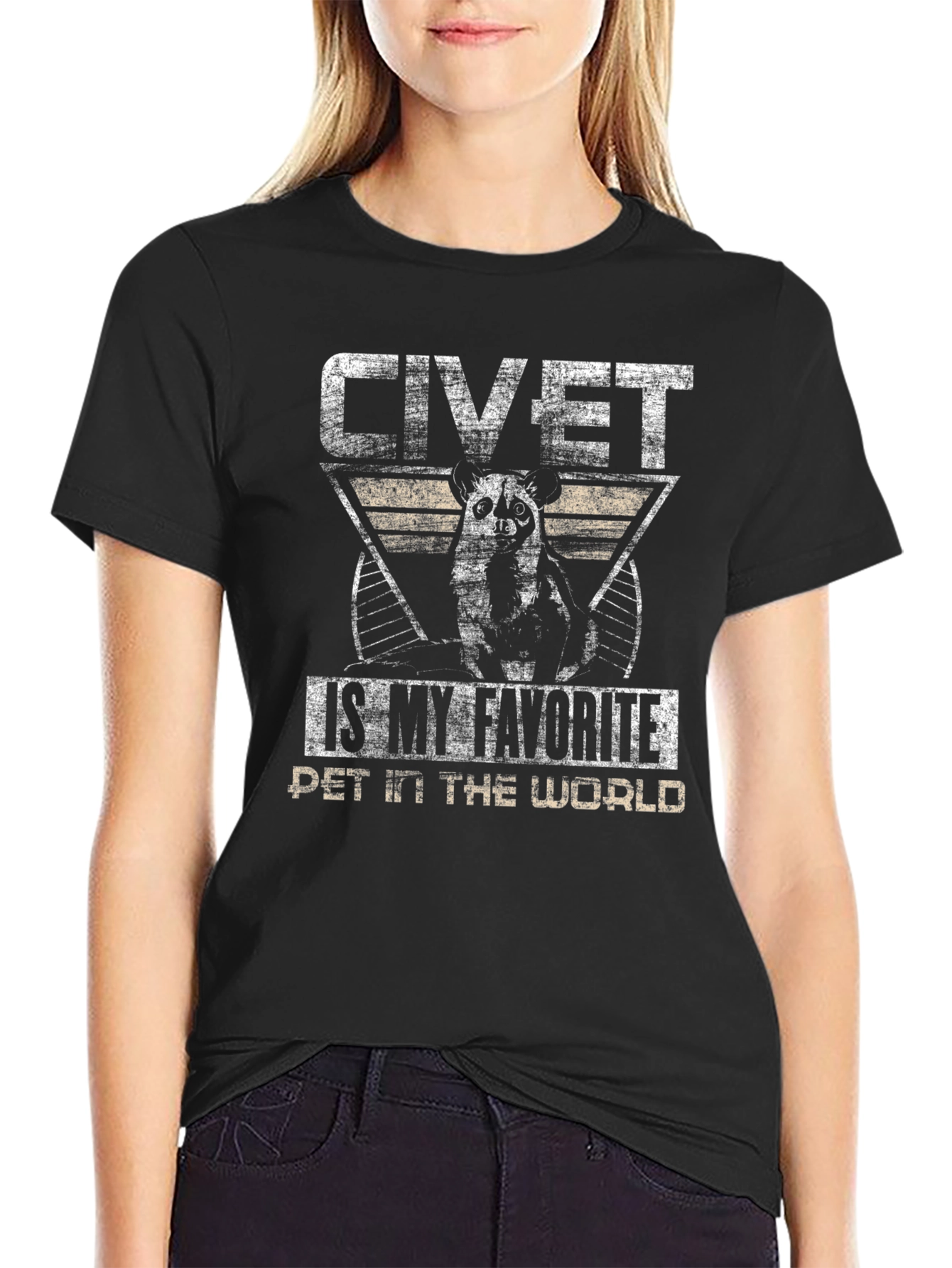 Camiseta Negra Civeta Mi Mascota Favorita