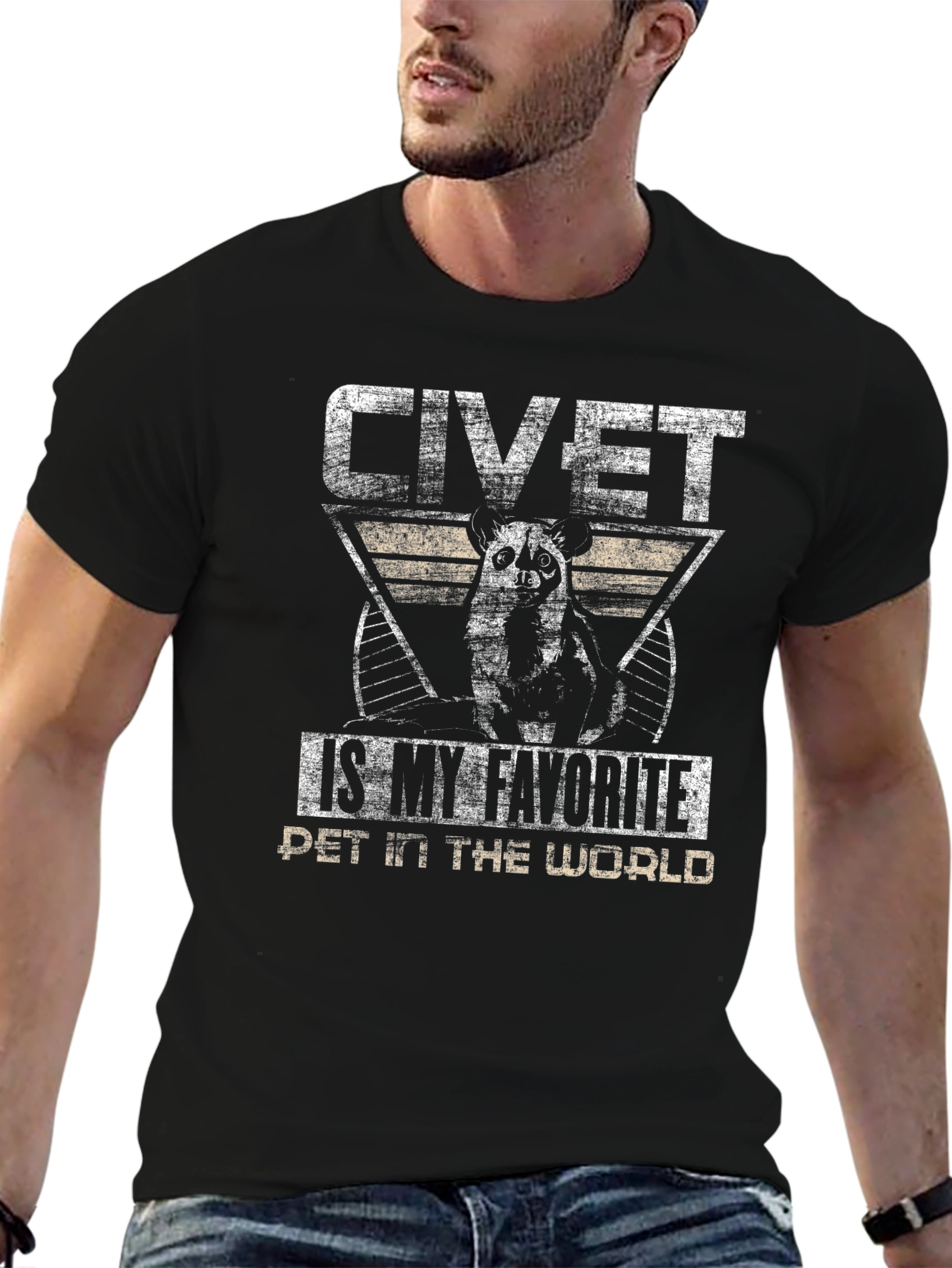 Camiseta Negra Civeta Mi Mascota Favorita