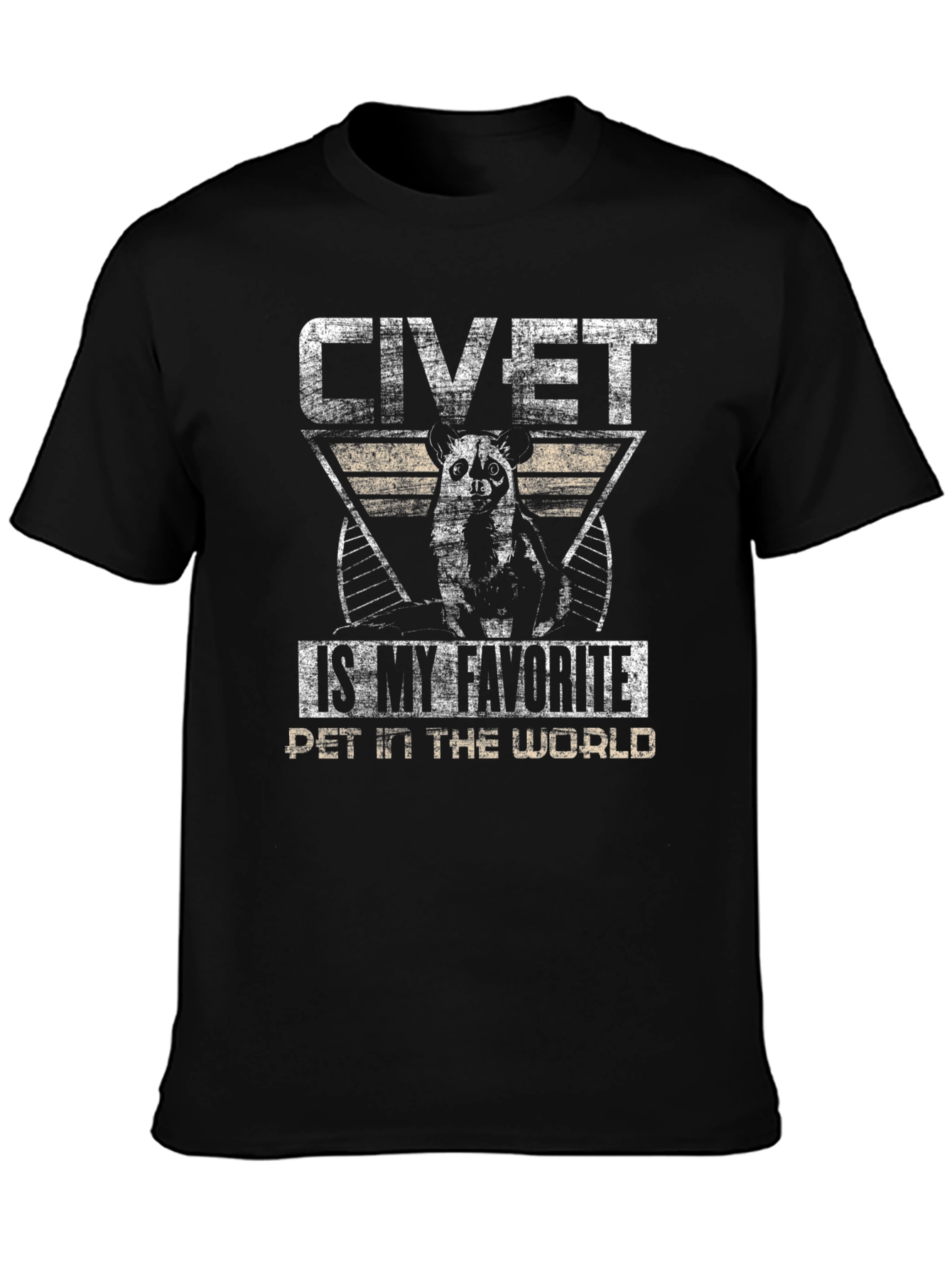 Camiseta Negra Civeta Mi Mascota Favorita