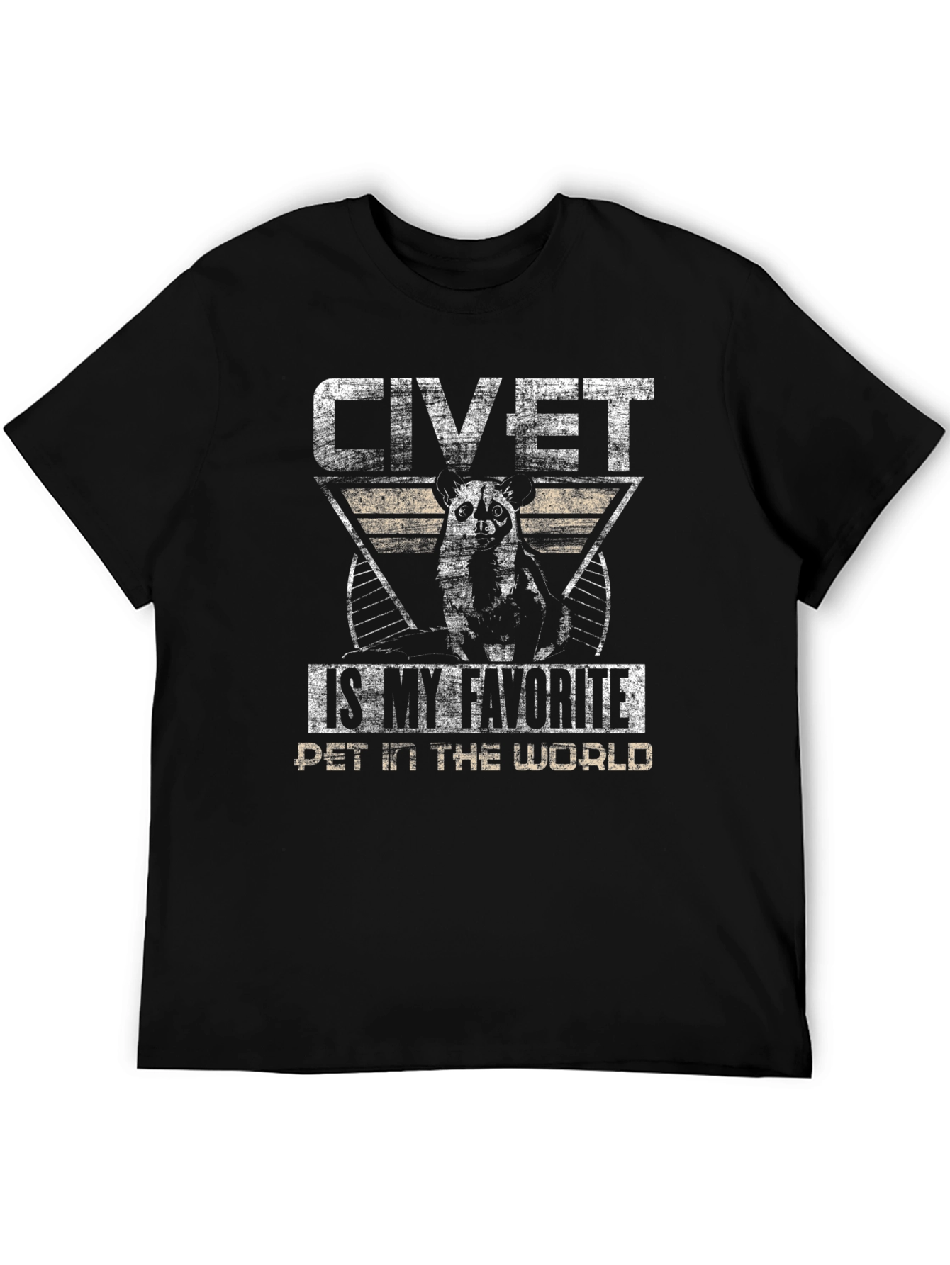 Camiseta Negra Civeta Mi Mascota Favorita