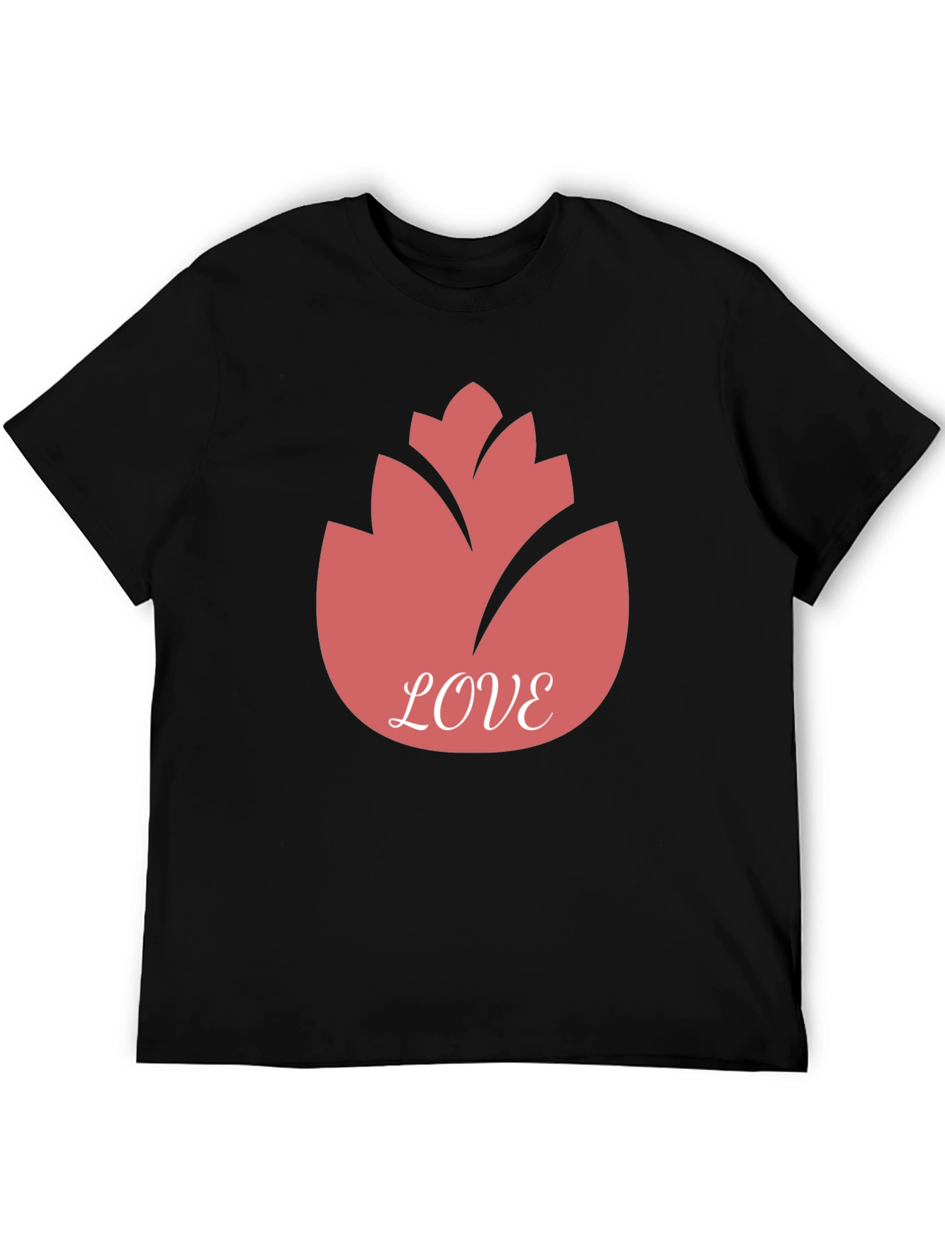 Camiseta Negra con Diseño Floral Love