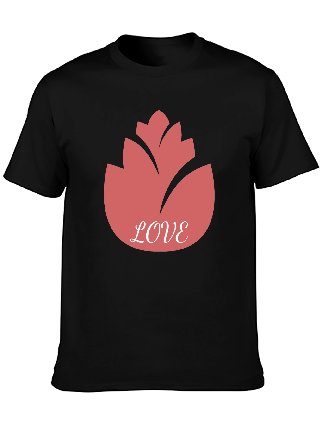 Camiseta Negra con Diseño Floral Love