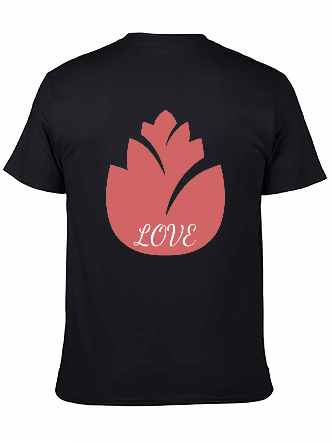Camiseta Negra con Diseño Floral Love