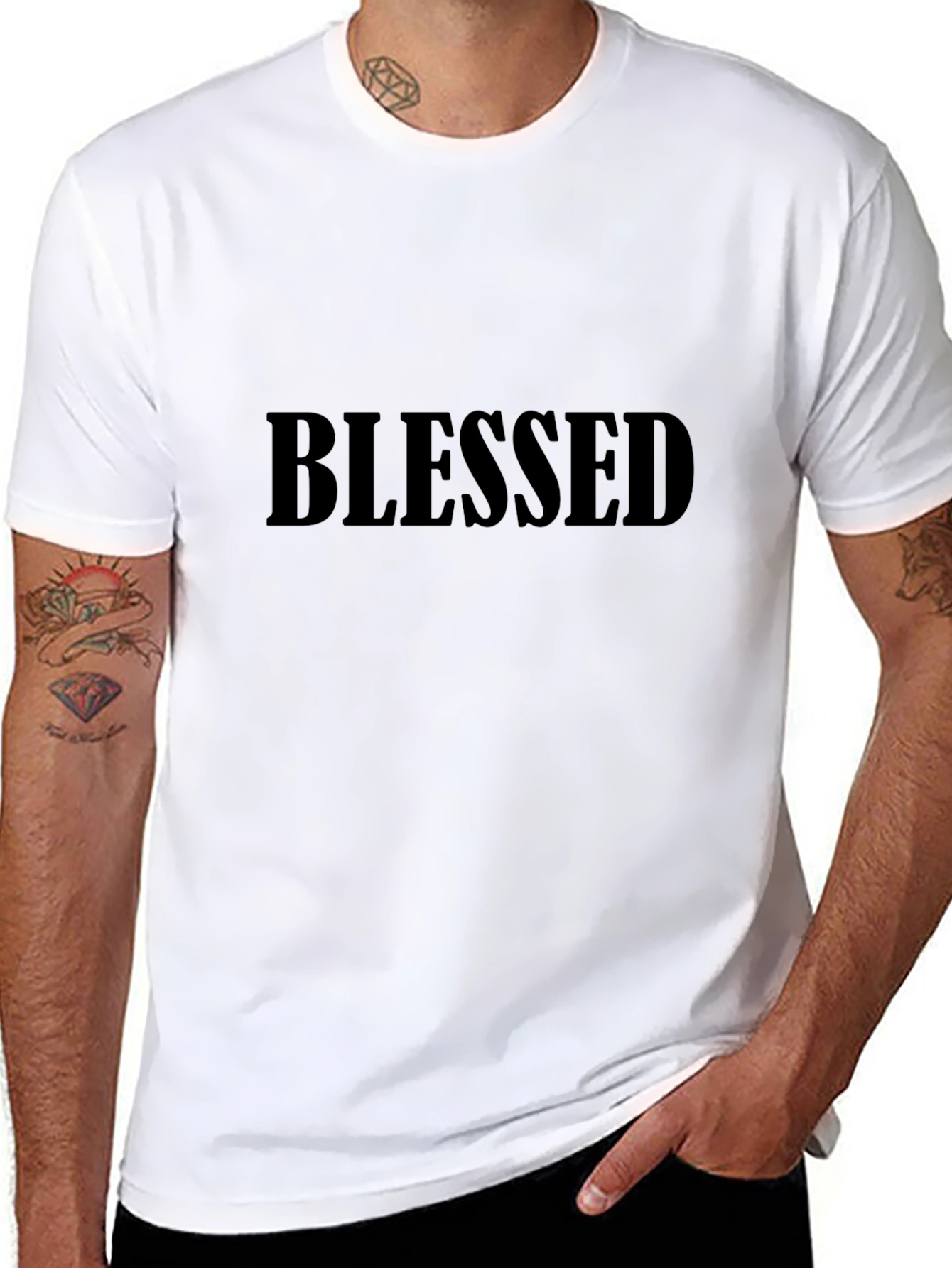 Camiseta Negra Blessed para Hombre
