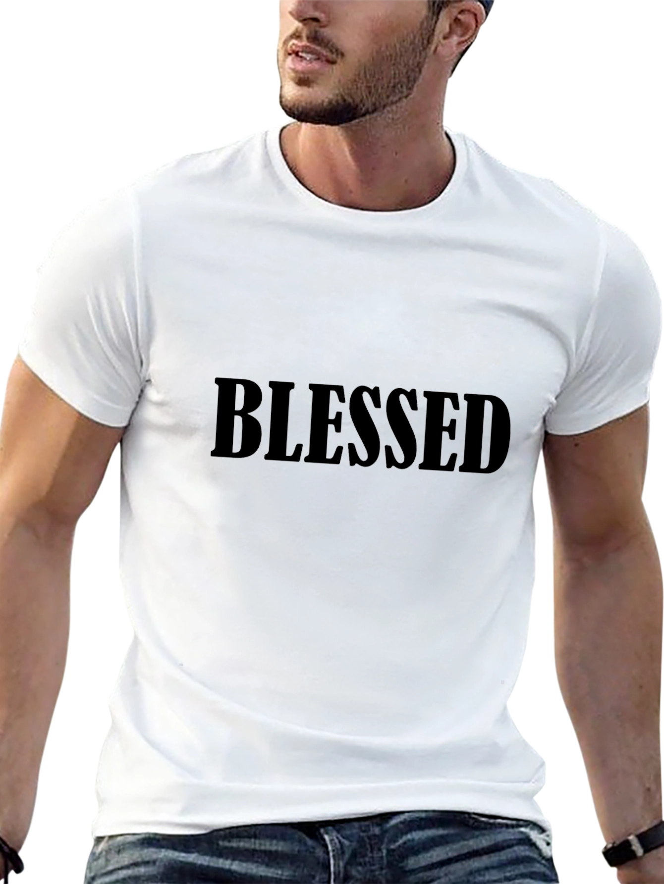 Camiseta Negra Blessed para Hombre