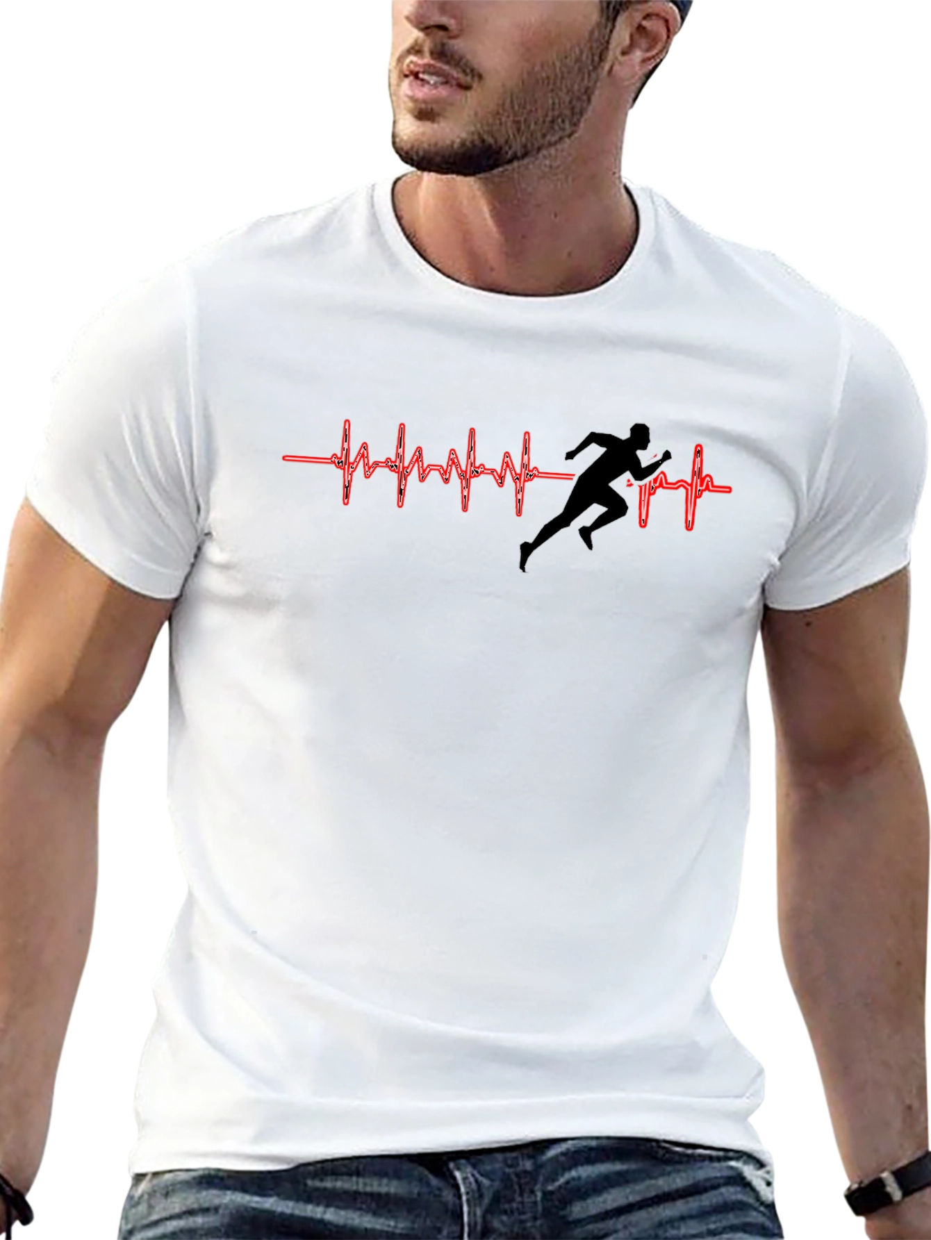 Camiseta Negra Corazón Corredor