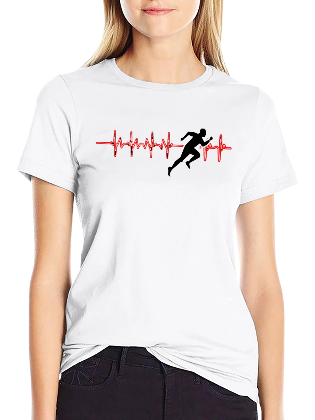 Camiseta Negra Corazón Corredor