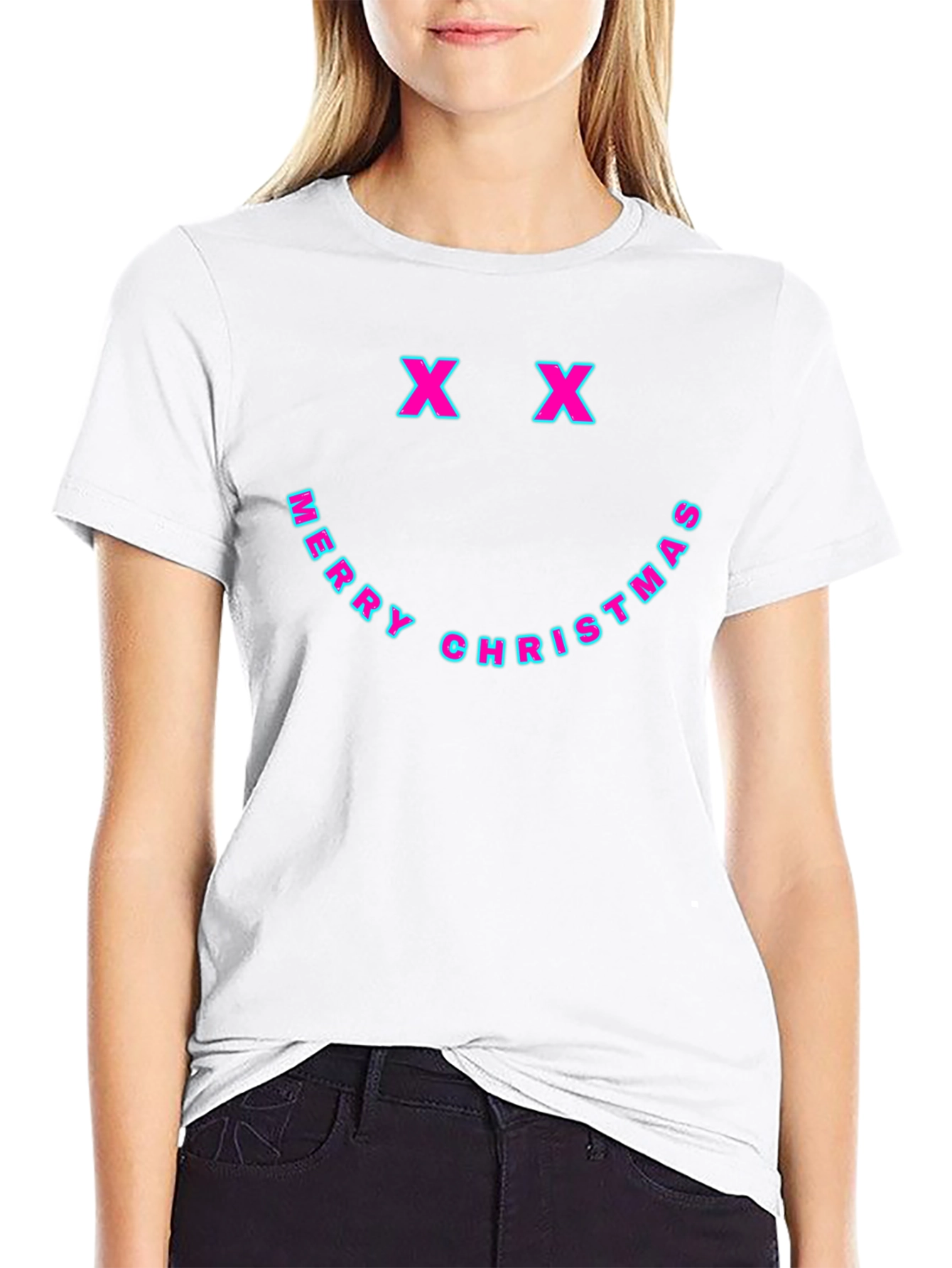 Camiseta Negra Navideña Smiley X