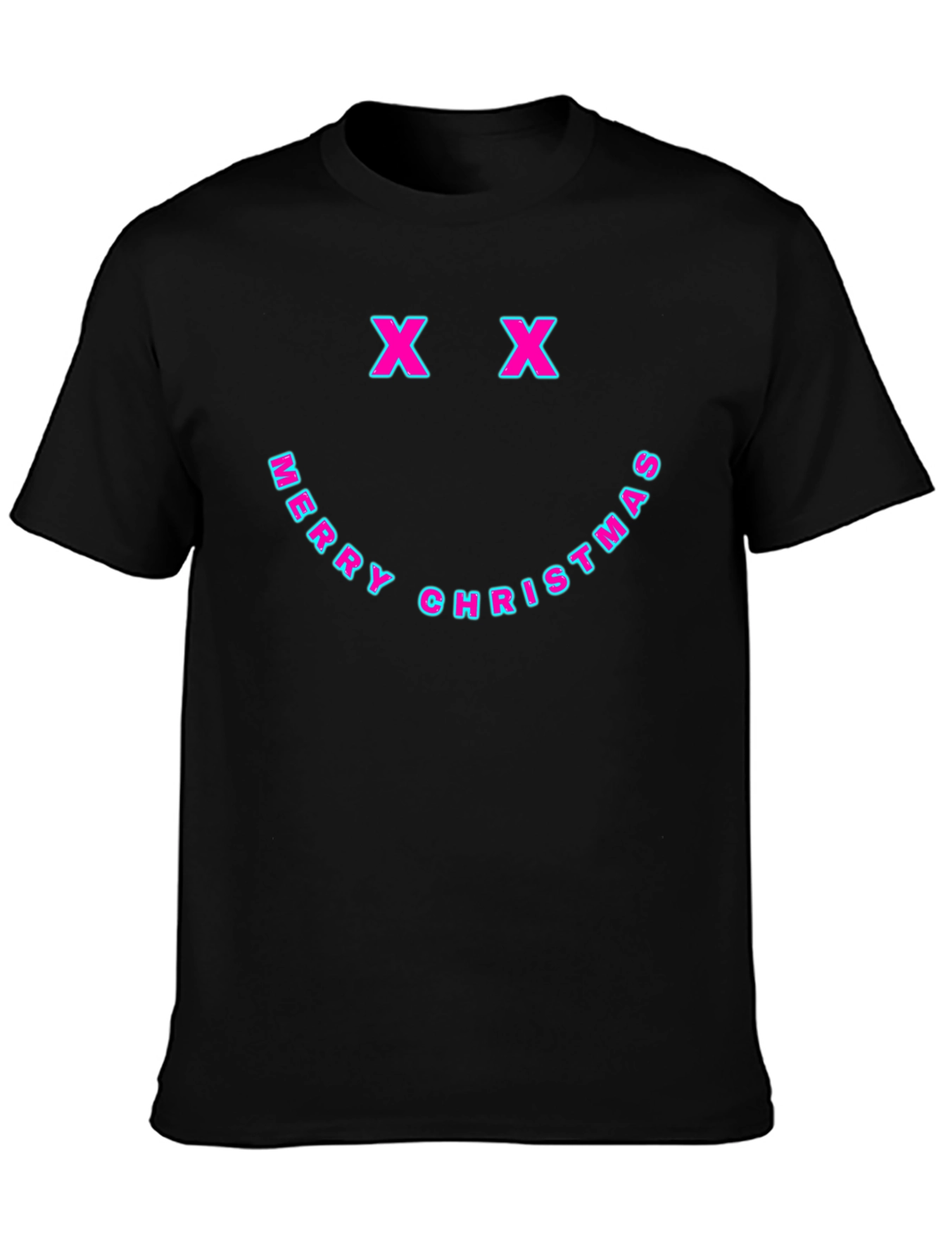 Camiseta Negra Navideña Smiley X