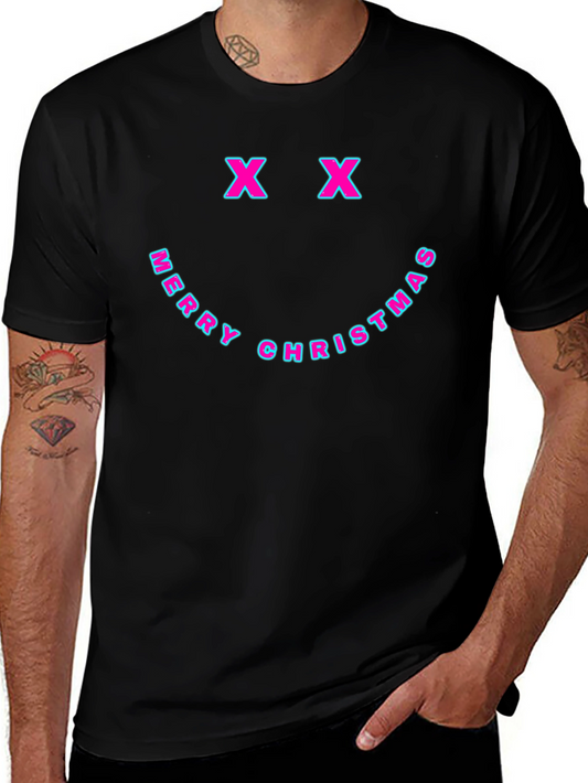 Camiseta Negra Navideña Smiley X