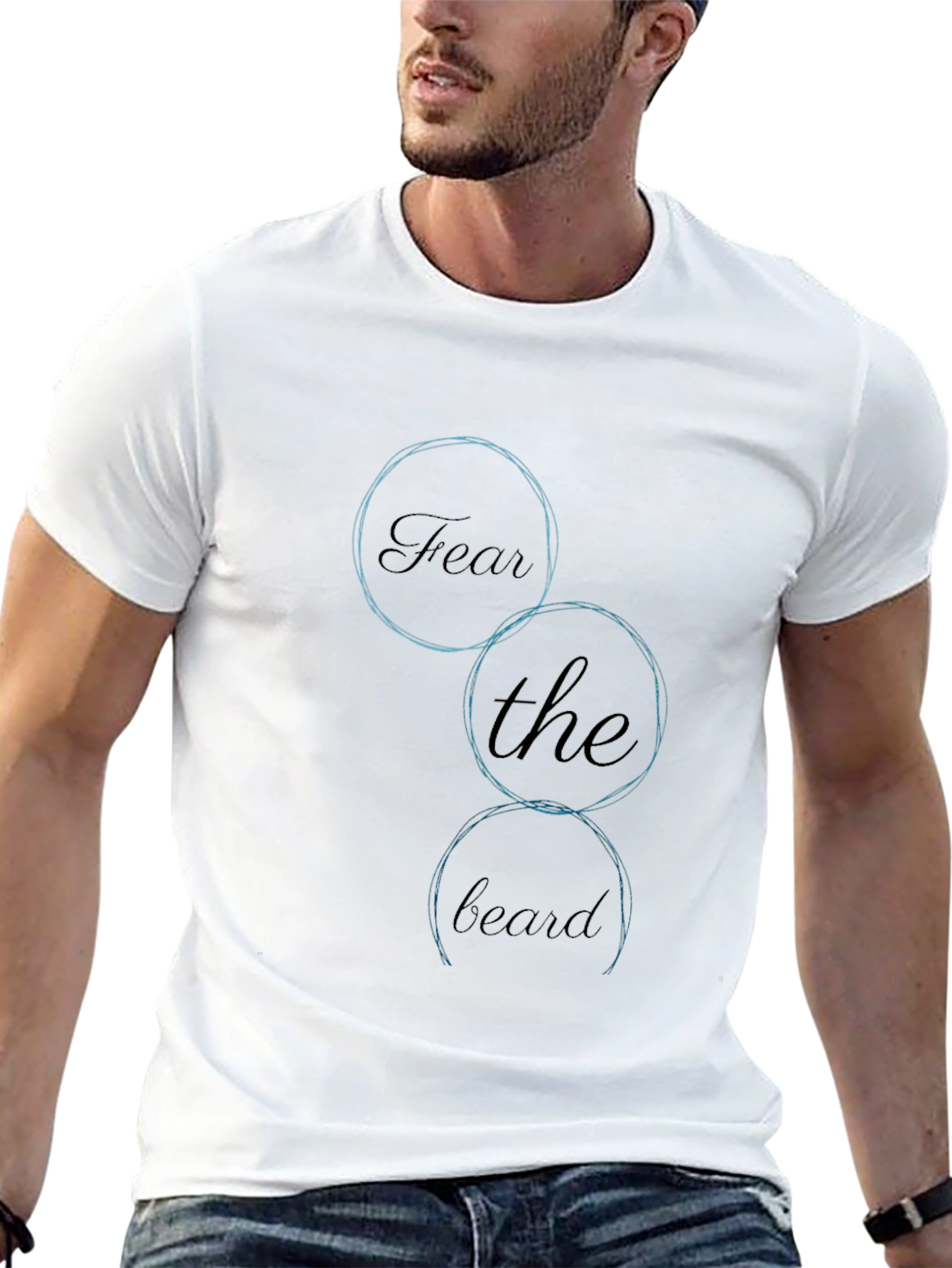 Camiseta Negra Fear the Beard para Hombre