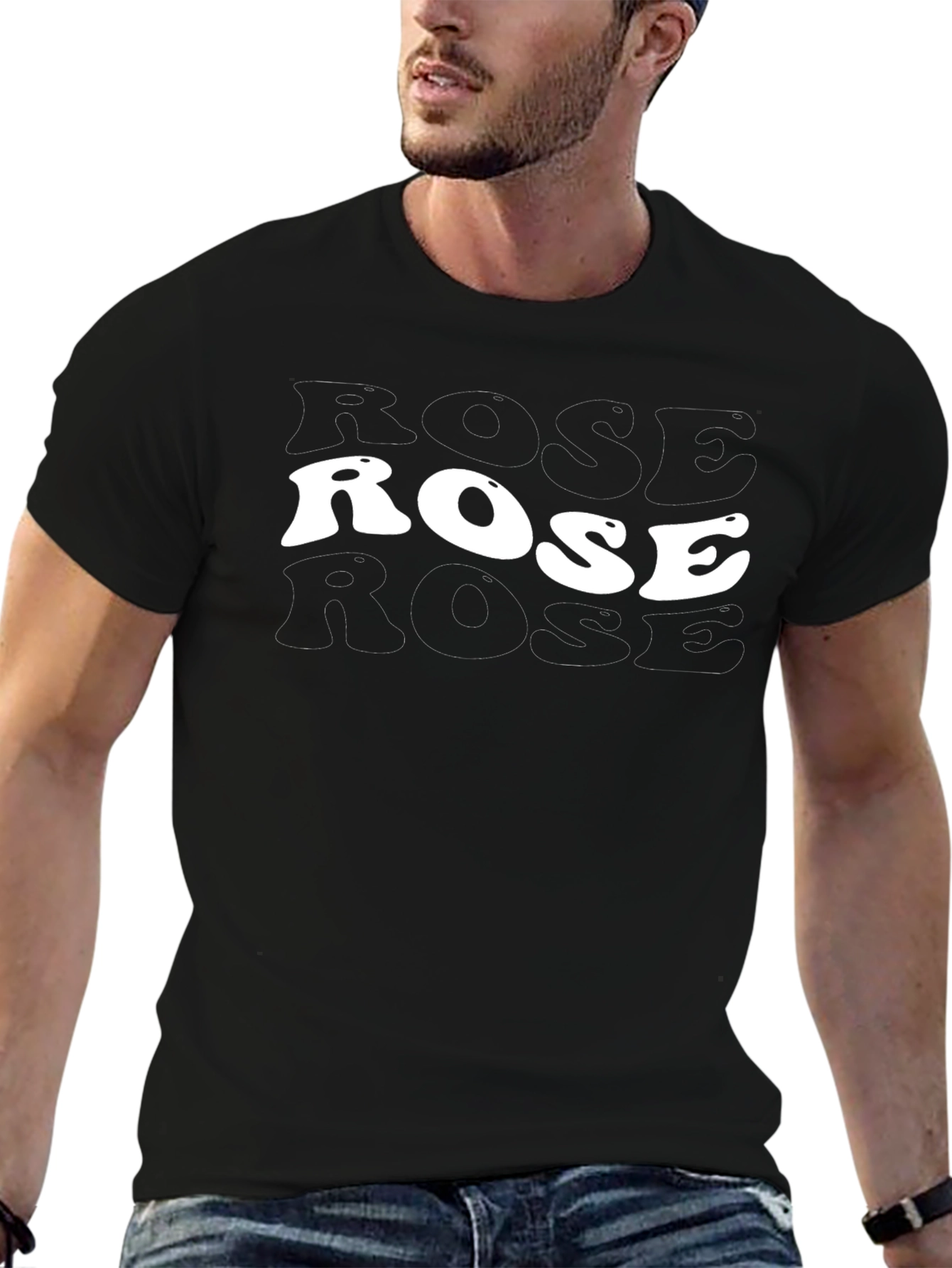 Camiseta Negra Rose Estilo Retro