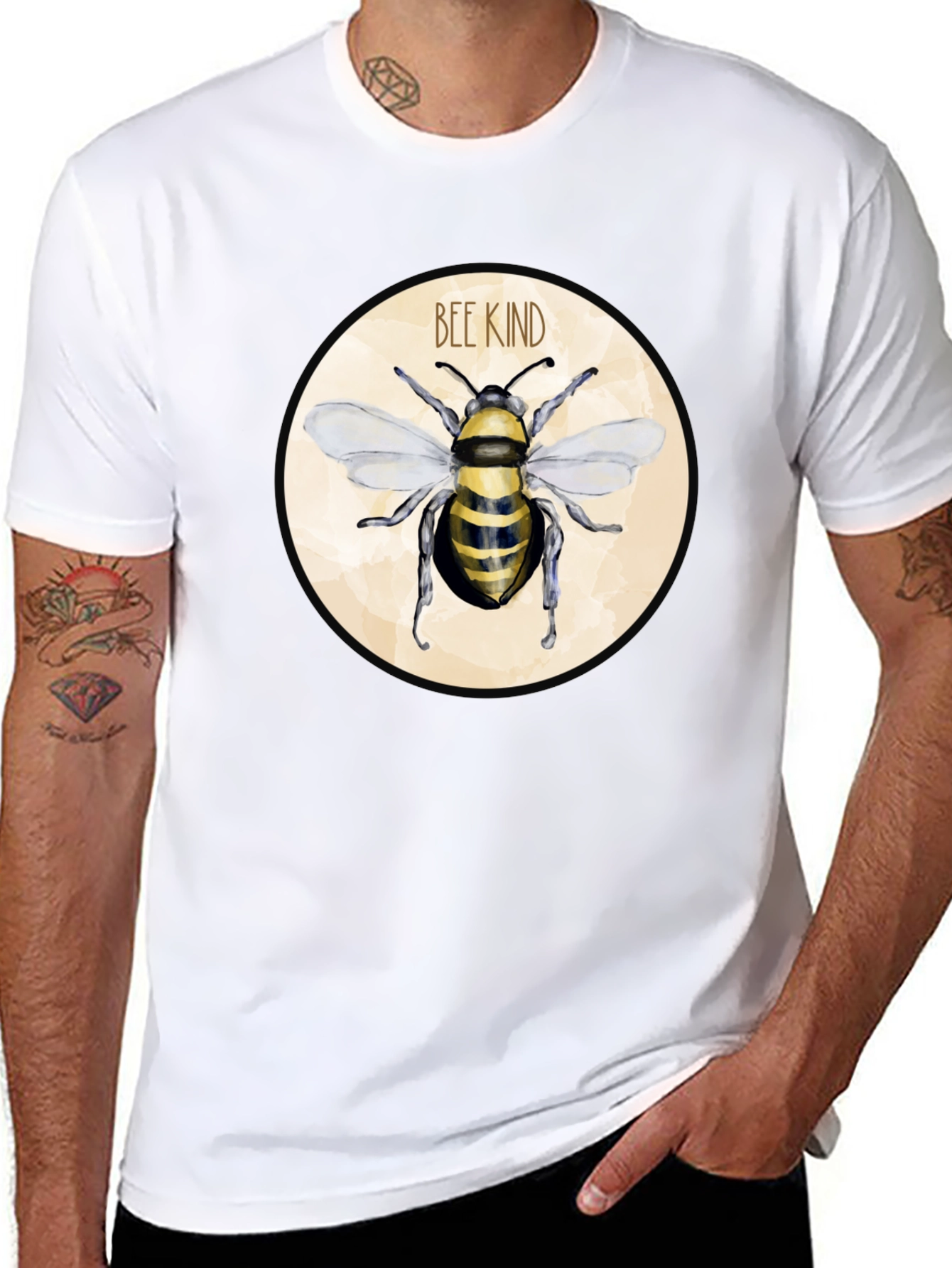 Camiseta Negra Bee Kind para Hombre