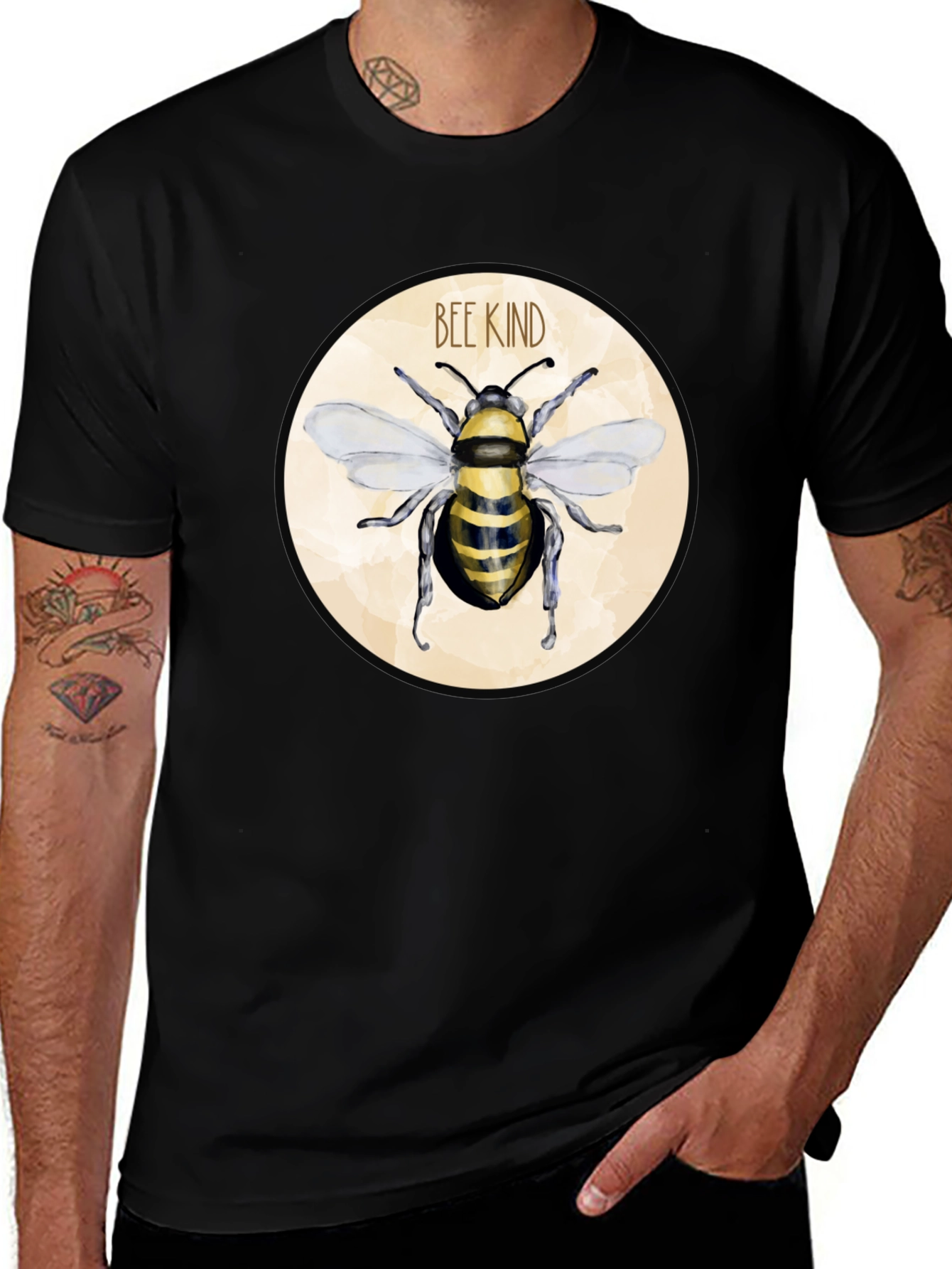 Camiseta Negra Bee Kind para Hombre