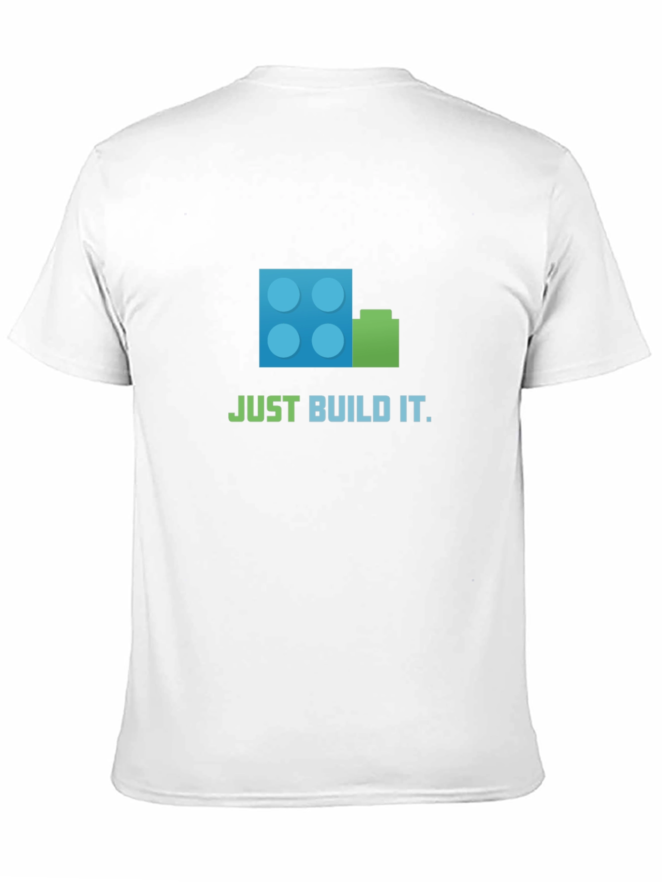 Camiseta Negra Just Build It - Diseño de Ladrillos