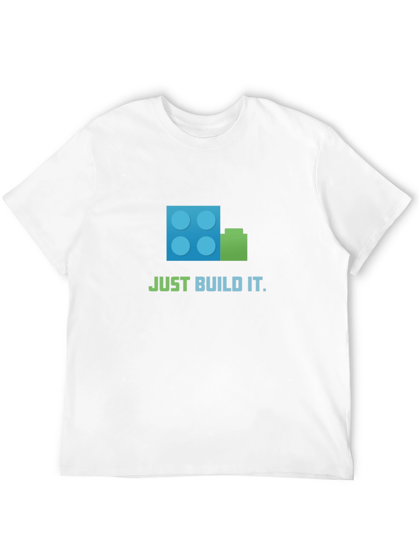 Camiseta Negra Just Build It - Diseño de Ladrillos