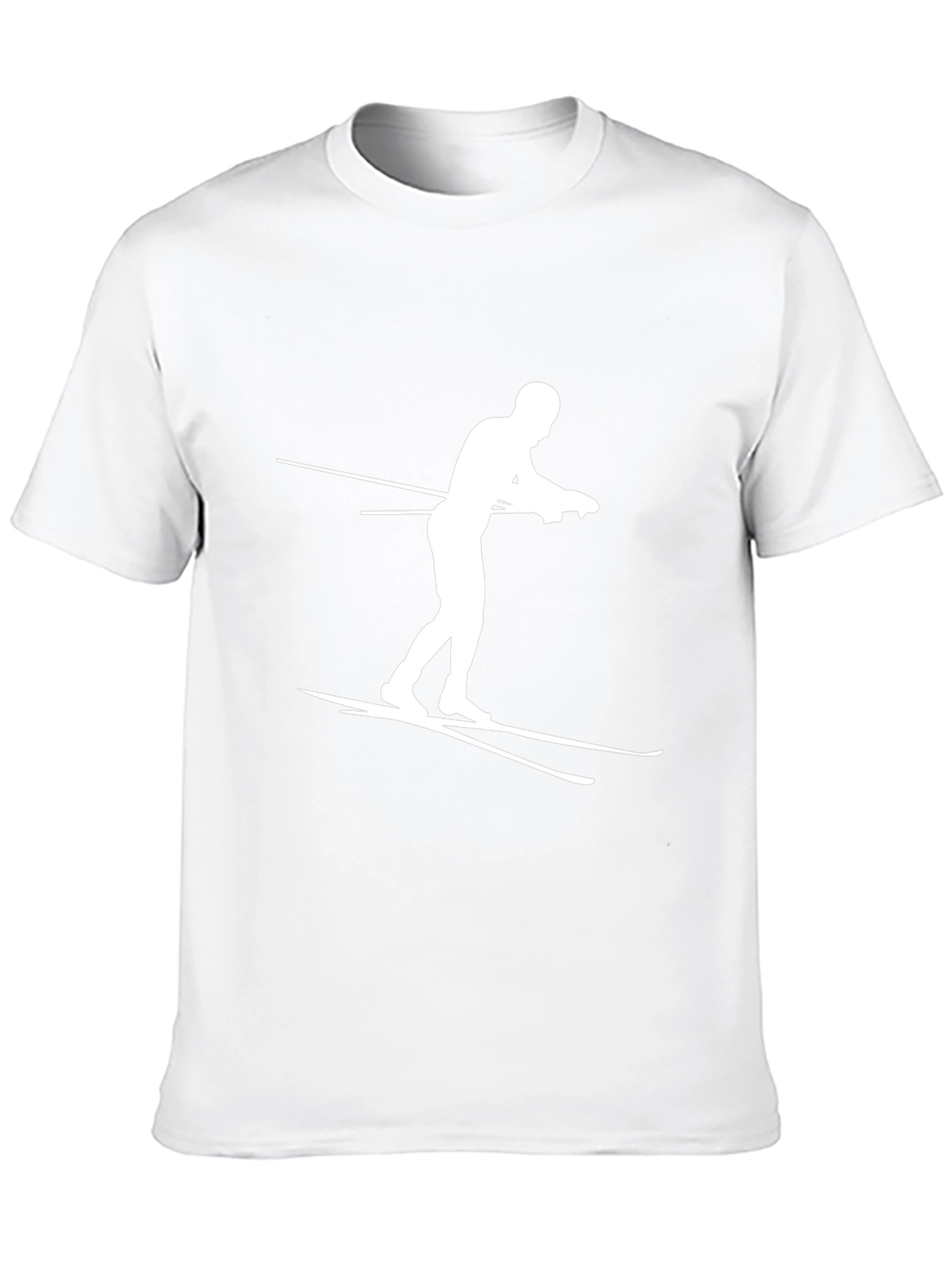Camiseta Negra con Diseño de Esquiador Blanco