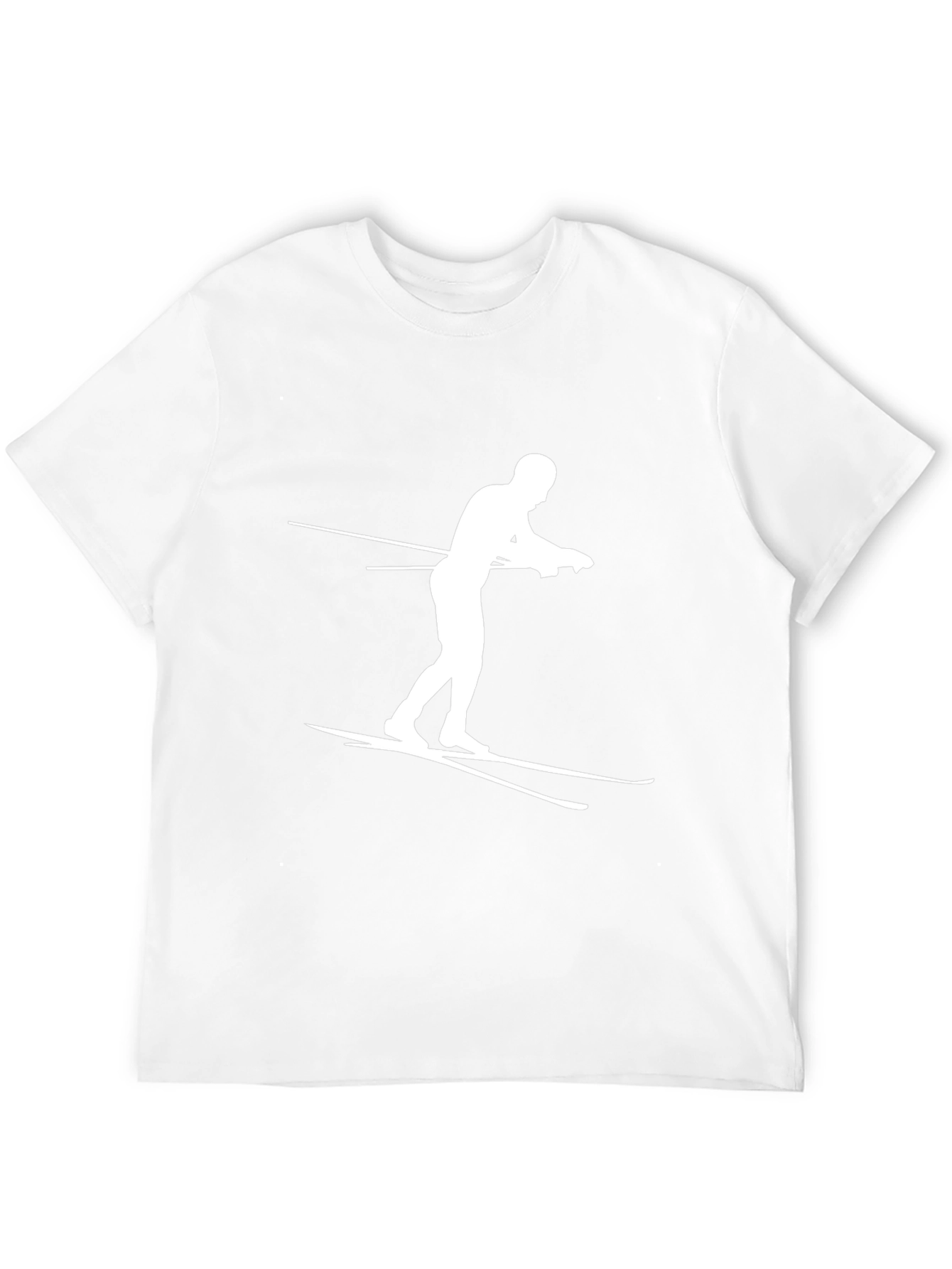 Camiseta Negra con Diseño de Esquiador Blanco