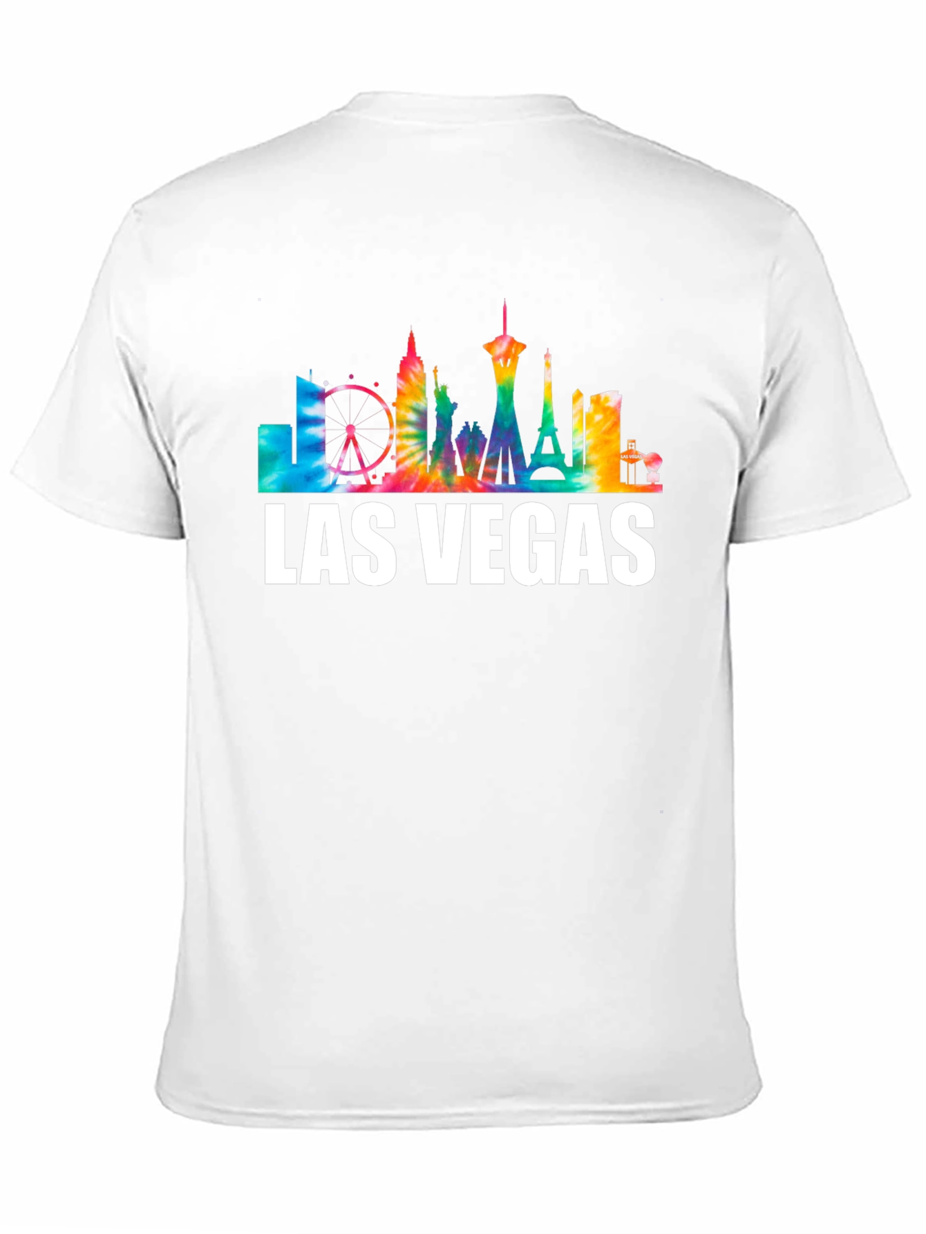 Camiseta Negra Las Vegas Skyline Tie-Dye