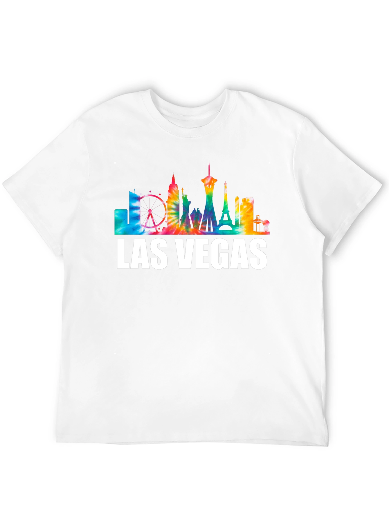 Camiseta Negra Las Vegas Skyline Tie-Dye