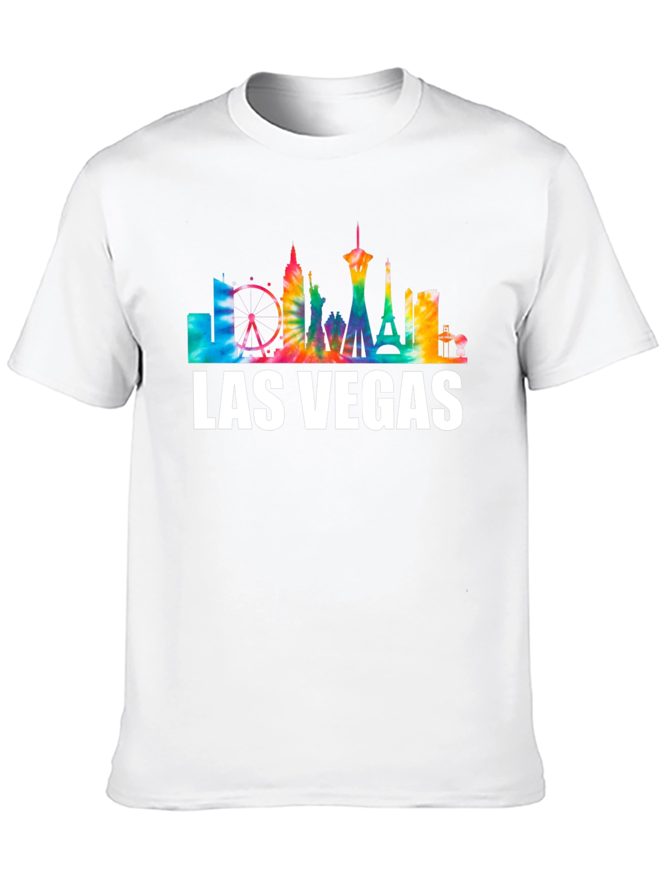 Camiseta Negra Las Vegas Skyline Tie-Dye