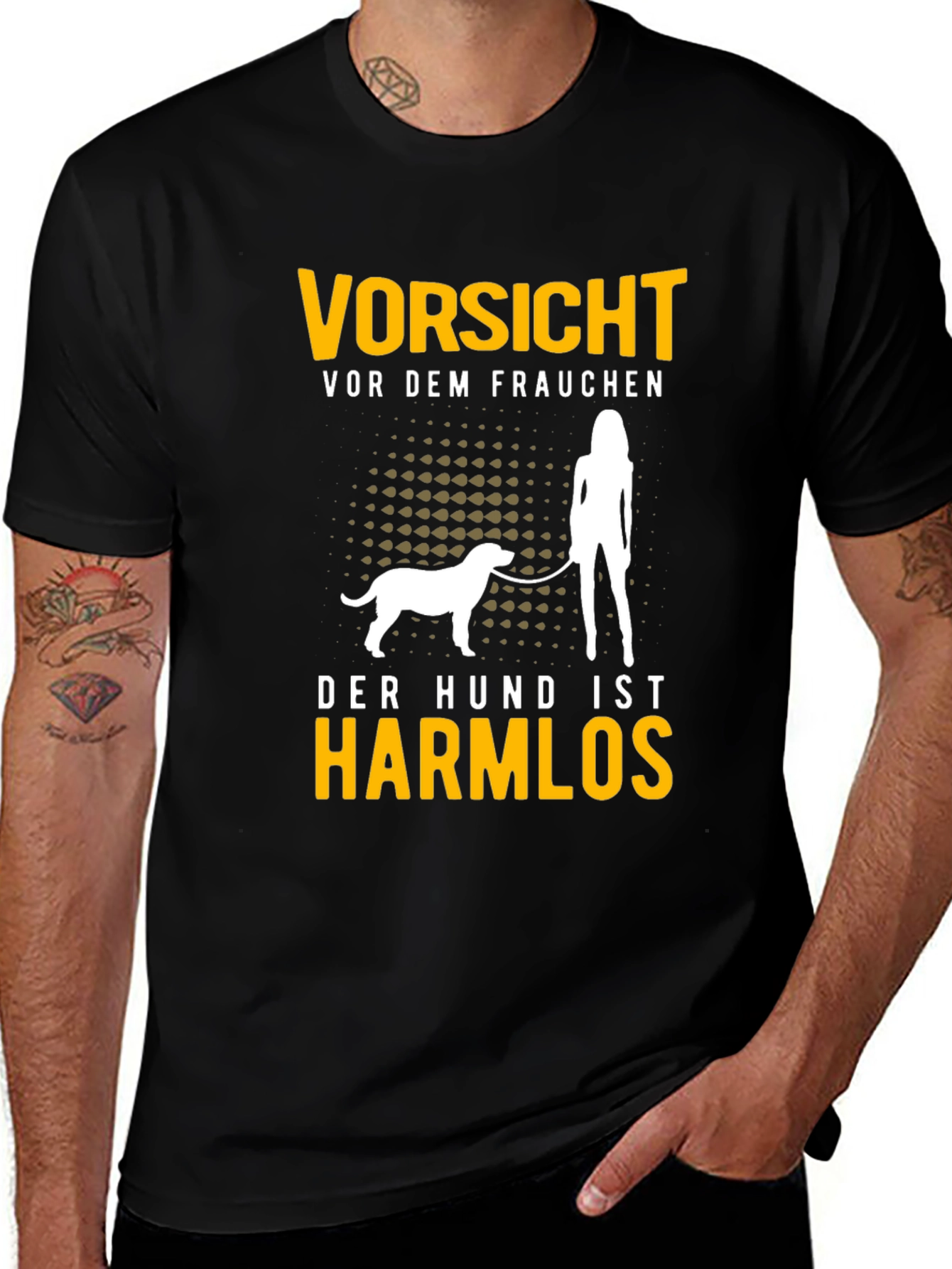 Camiseta Negra con Diseño de Perro Inocente