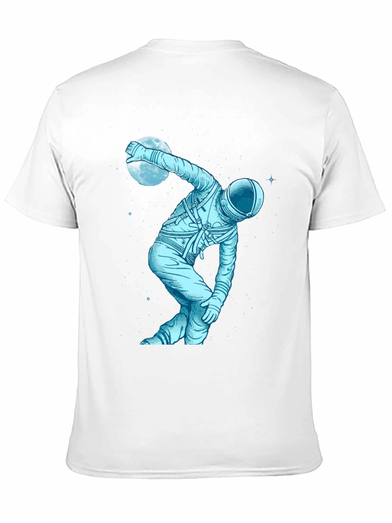 Camiseta Negra Astronauta Jugando con la Luna