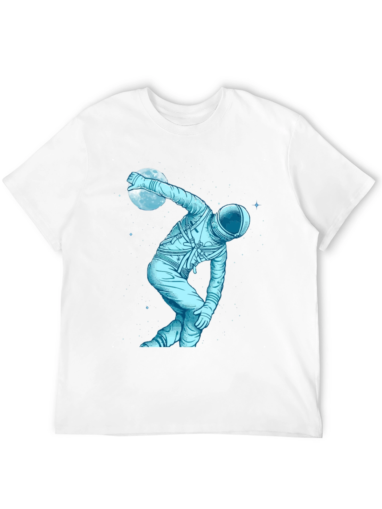 Camiseta Negra Astronauta Jugando con la Luna