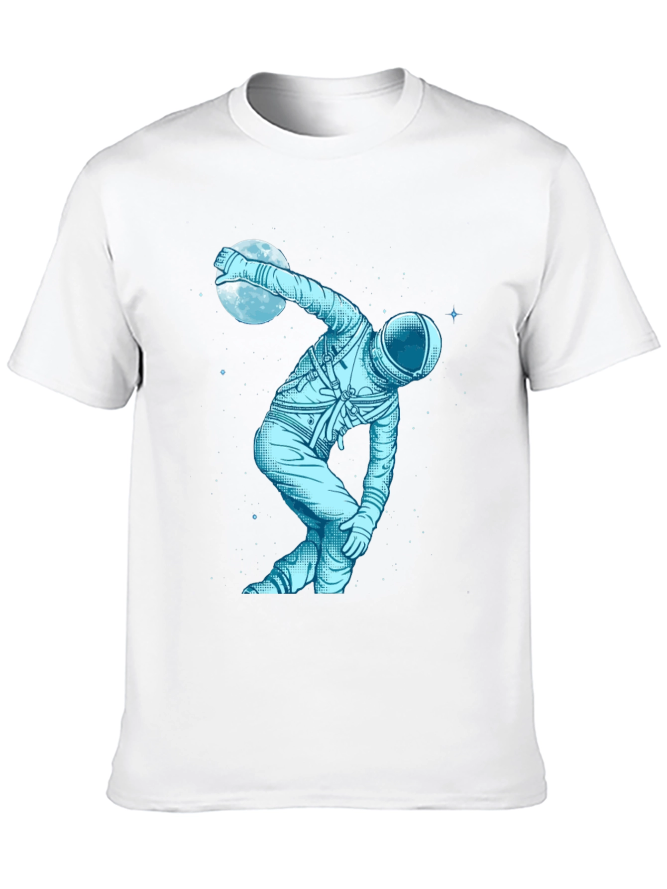 Camiseta Negra Astronauta Jugando con la Luna