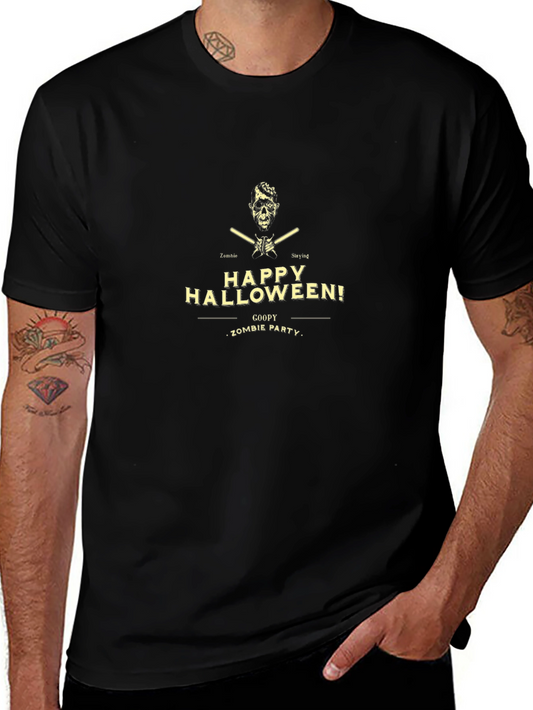 Camiseta Negra Happy Halloween Zombie Party