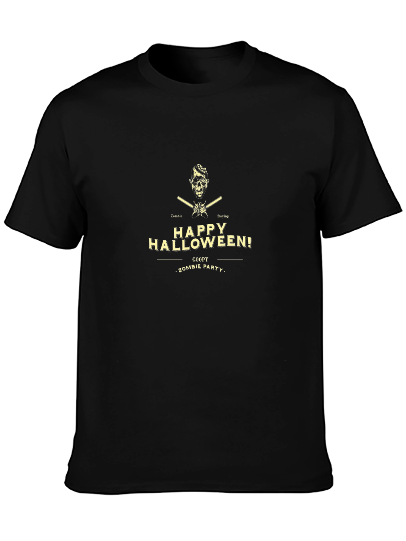 Camiseta Negra Happy Halloween Zombie Party