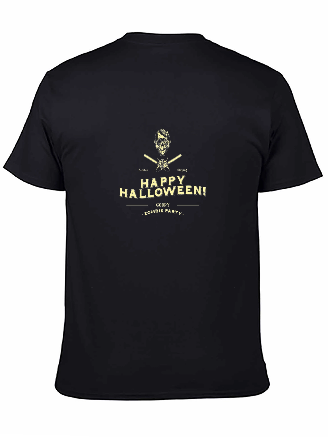 Camiseta Negra Happy Halloween Zombie Party
