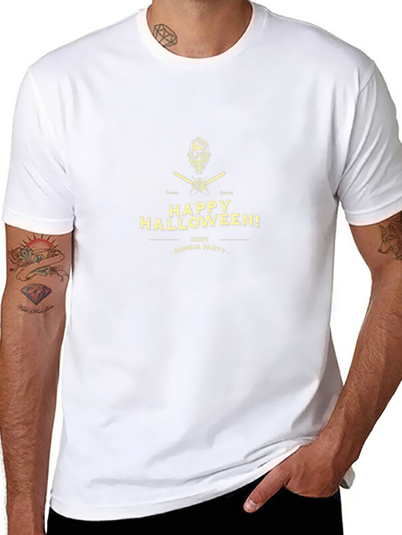 Camiseta Negra Happy Halloween Zombie Party