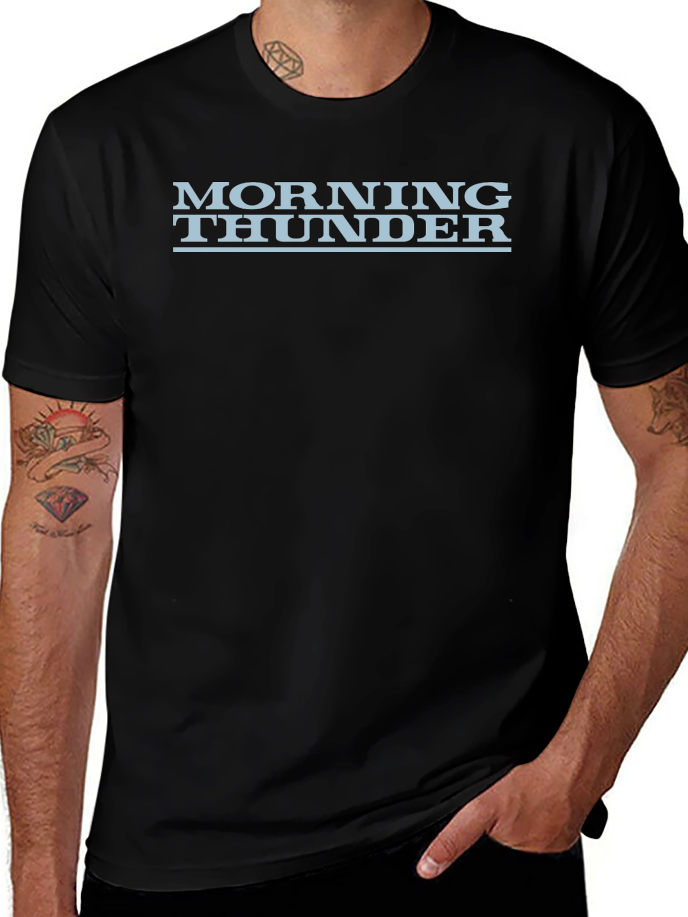 Camiseta Negra Morning Thunder Casual Hombre