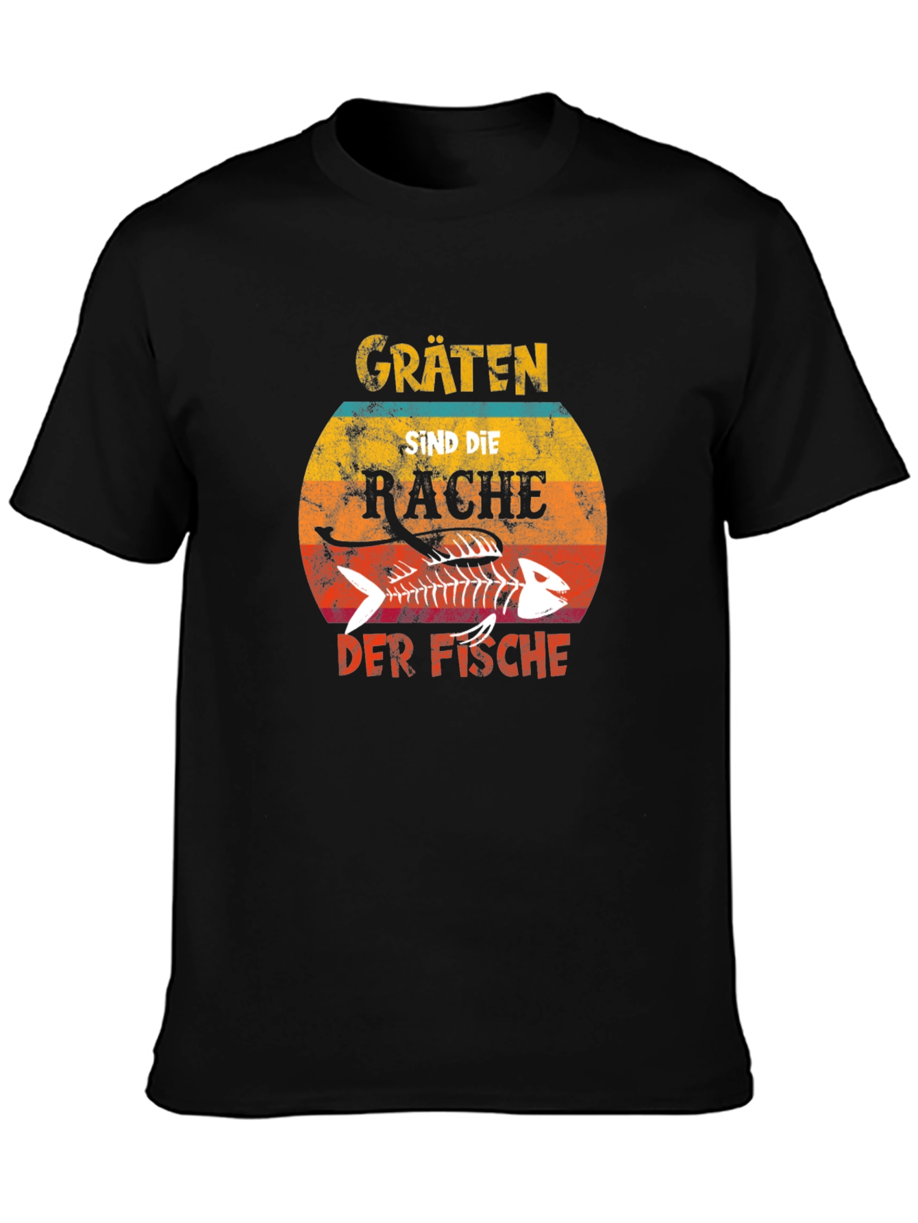 Camiseta Negra Gräten Sind Die Rache Der Fische