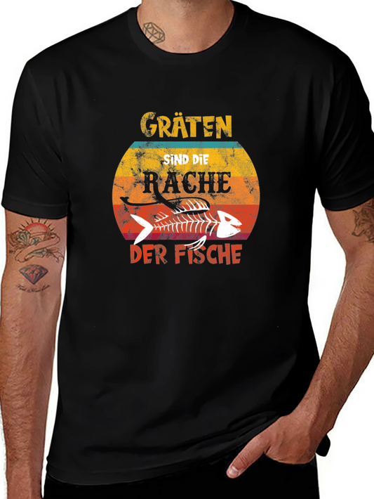 Camiseta Negra Gräten Sind Die Rache Der Fische