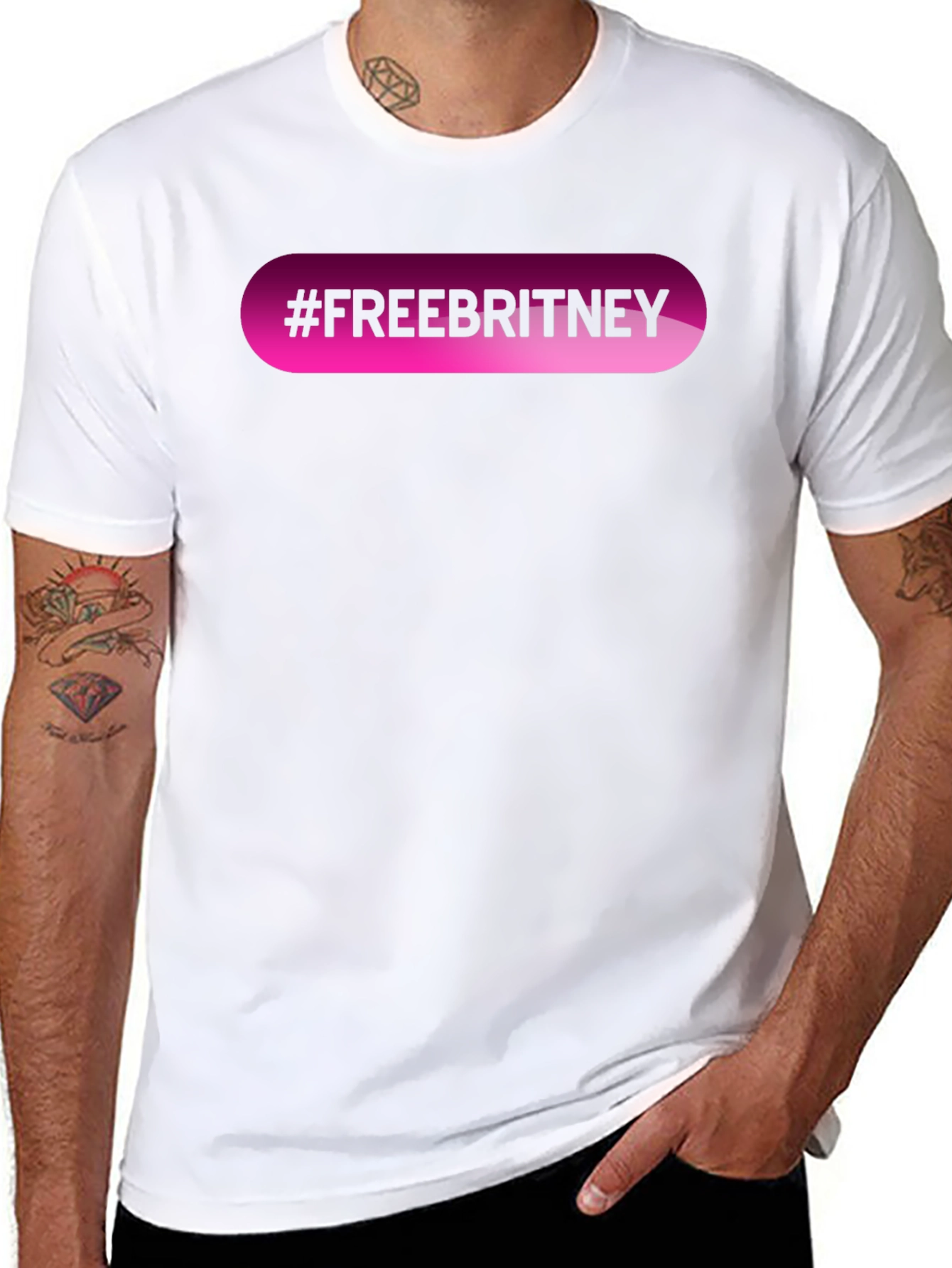 Camiseta Negra #FreeBritney con Diseño Llamativo