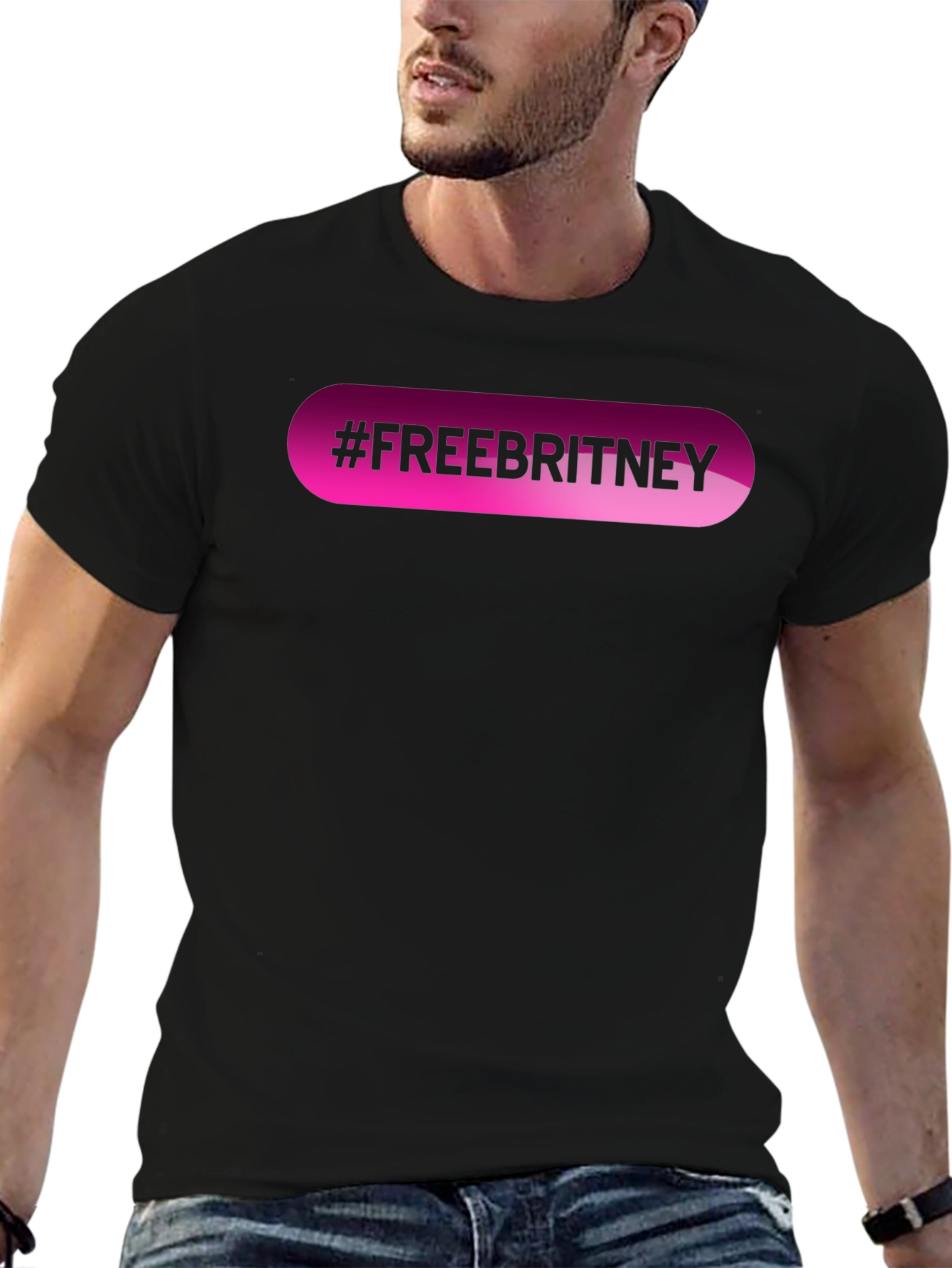 Camiseta Negra #FreeBritney con Diseño Llamativo