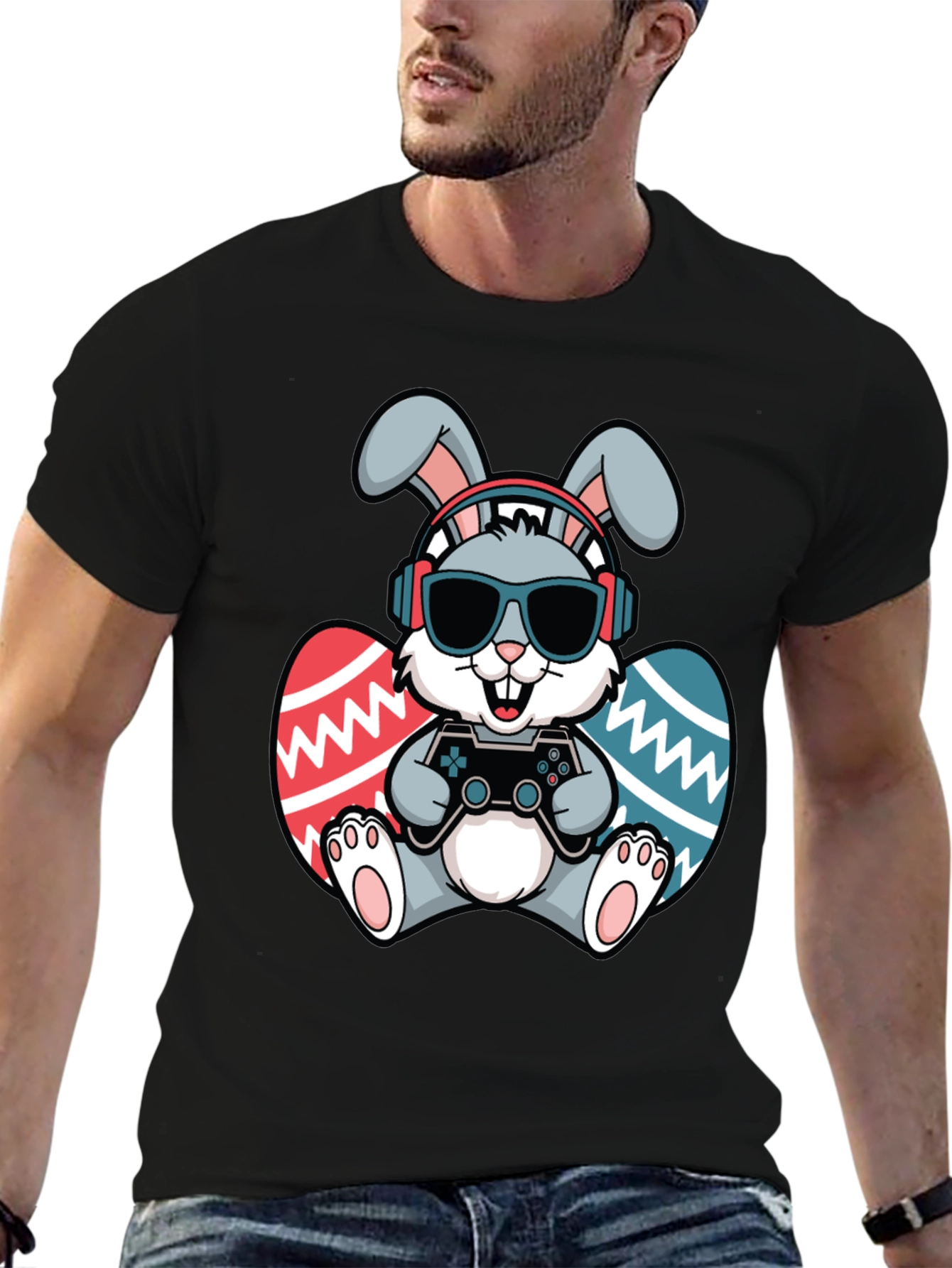 Camiseta Conejo Gamer de Pascua