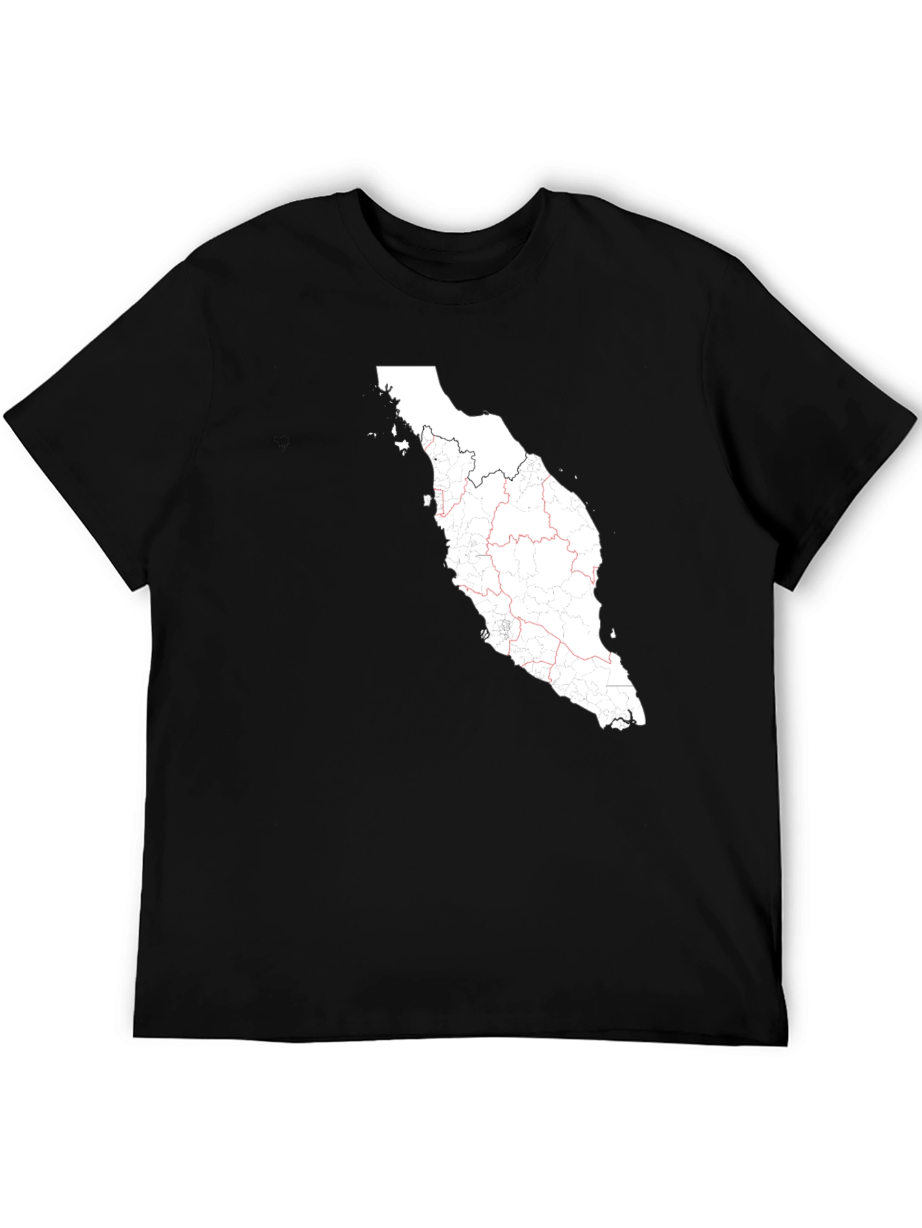Camiseta Negra con Mapa de Malasia