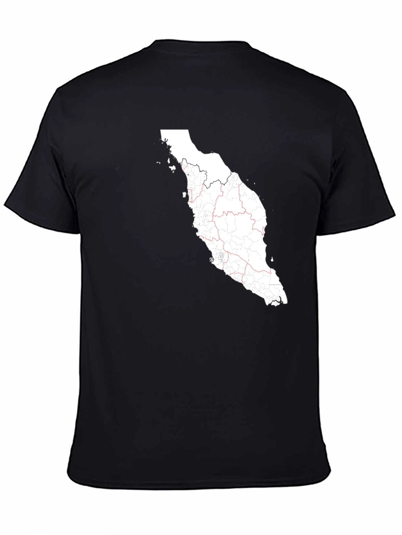 Camiseta Negra con Mapa de Malasia